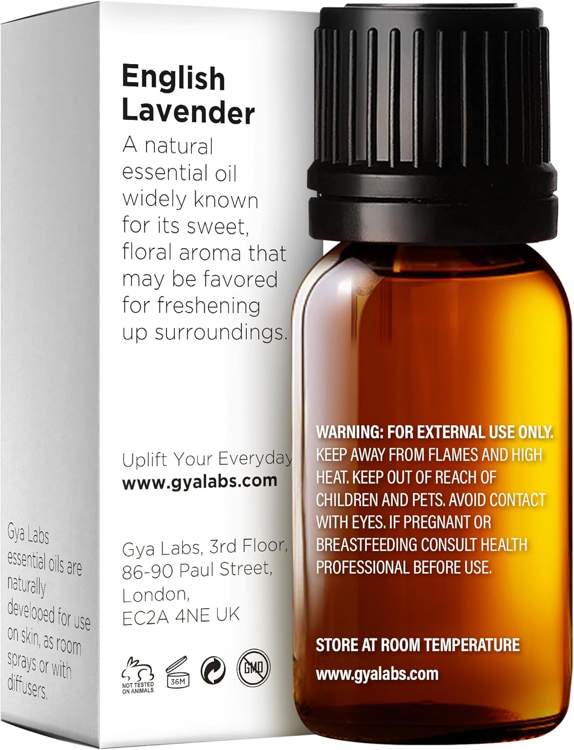 Natural English Lavender Essential Oil for Diffuser & Hair Care - 0.34 fl oz (10 ml)