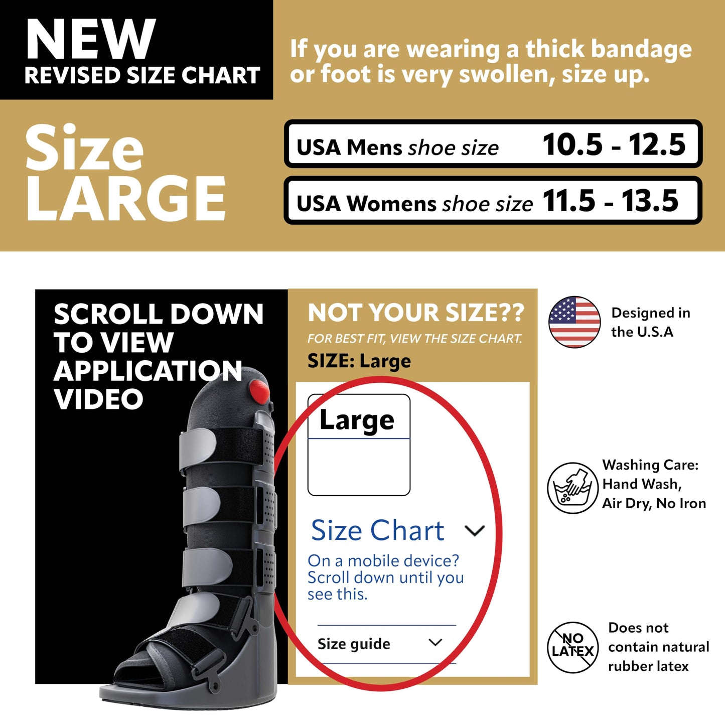 Tall Side Pump Fracture Boot - Large Medical Grade Walking Boot for Injury Recovery