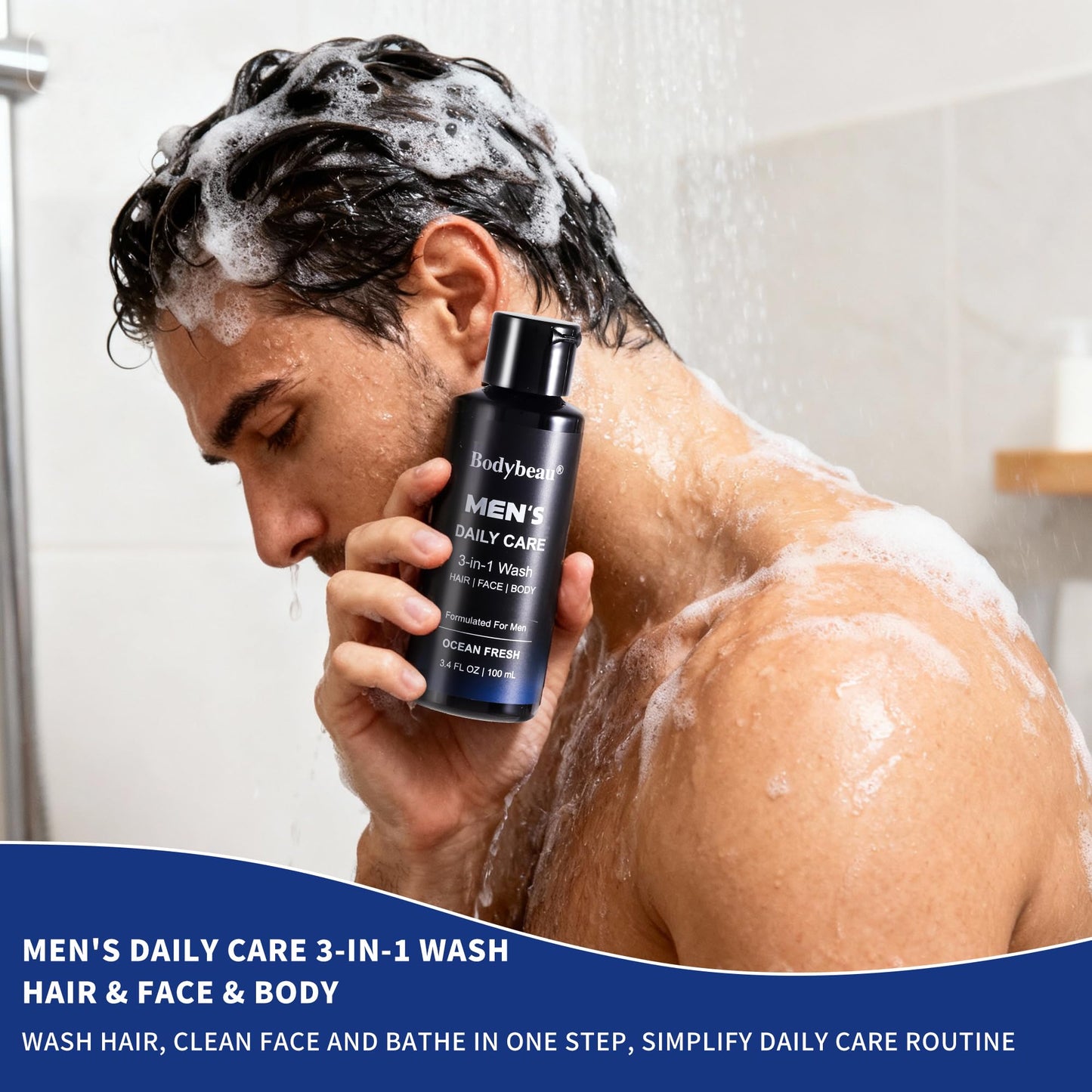 Men's 7-Piece Bath and Body Spa Gift Set with Travel Bag - Ocean Fresh Scent