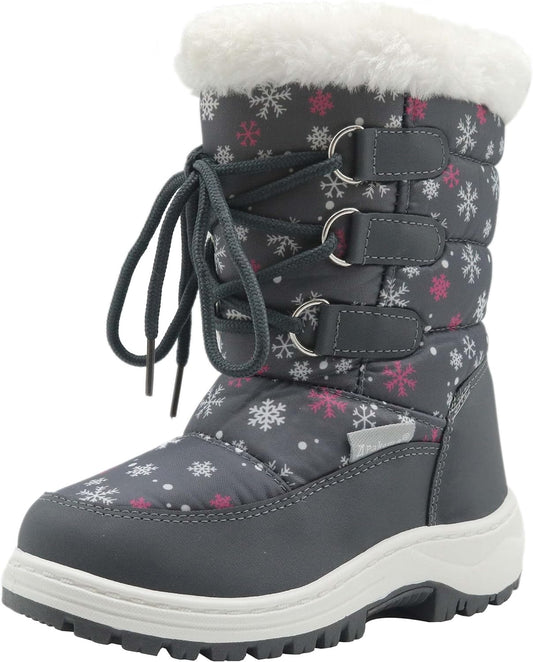 Insulated Fur Winter Snow Boots for Little Kids - Size 1 Warm & Stylish
