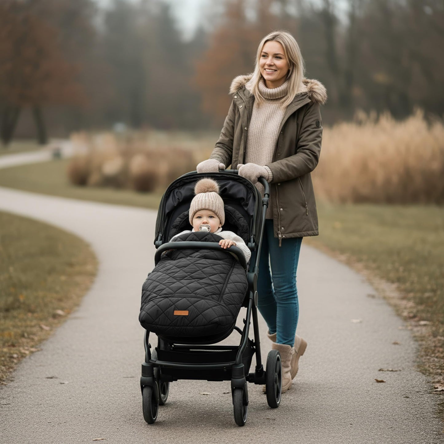 Waterproof Winter Stroller Cover and Baby Bunting Bag with Soft Fleece Lining - Universal Fit Footmuff for Rain, Wind, and Snow