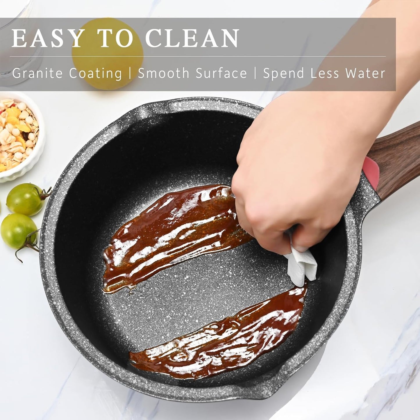Nonstick 3QT Saucepan with Cool Handle & Lid - Perfect for Any Kitchen