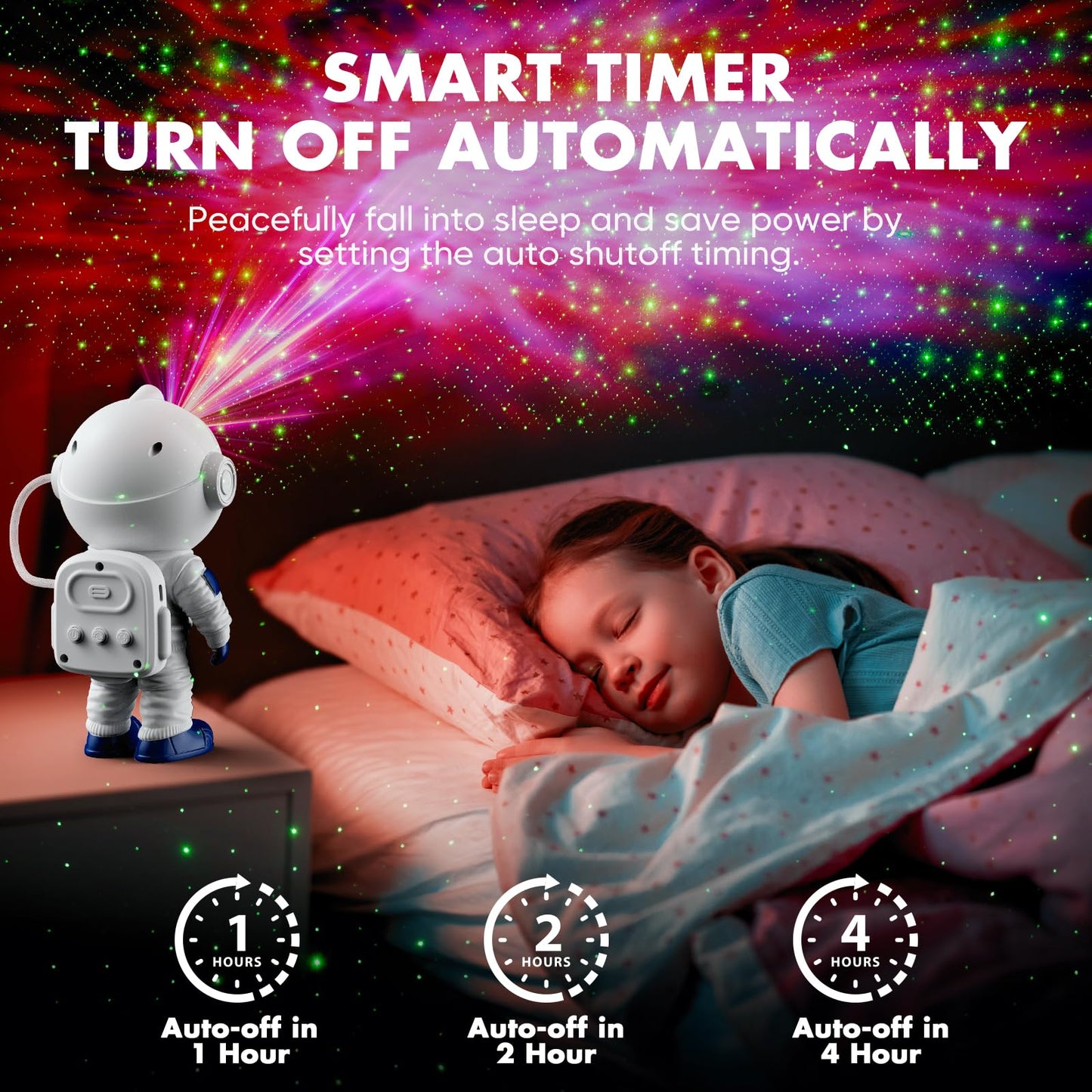 Astronaut Galaxy Star Projector - Nebula LED Night Light with Timer & Remote
