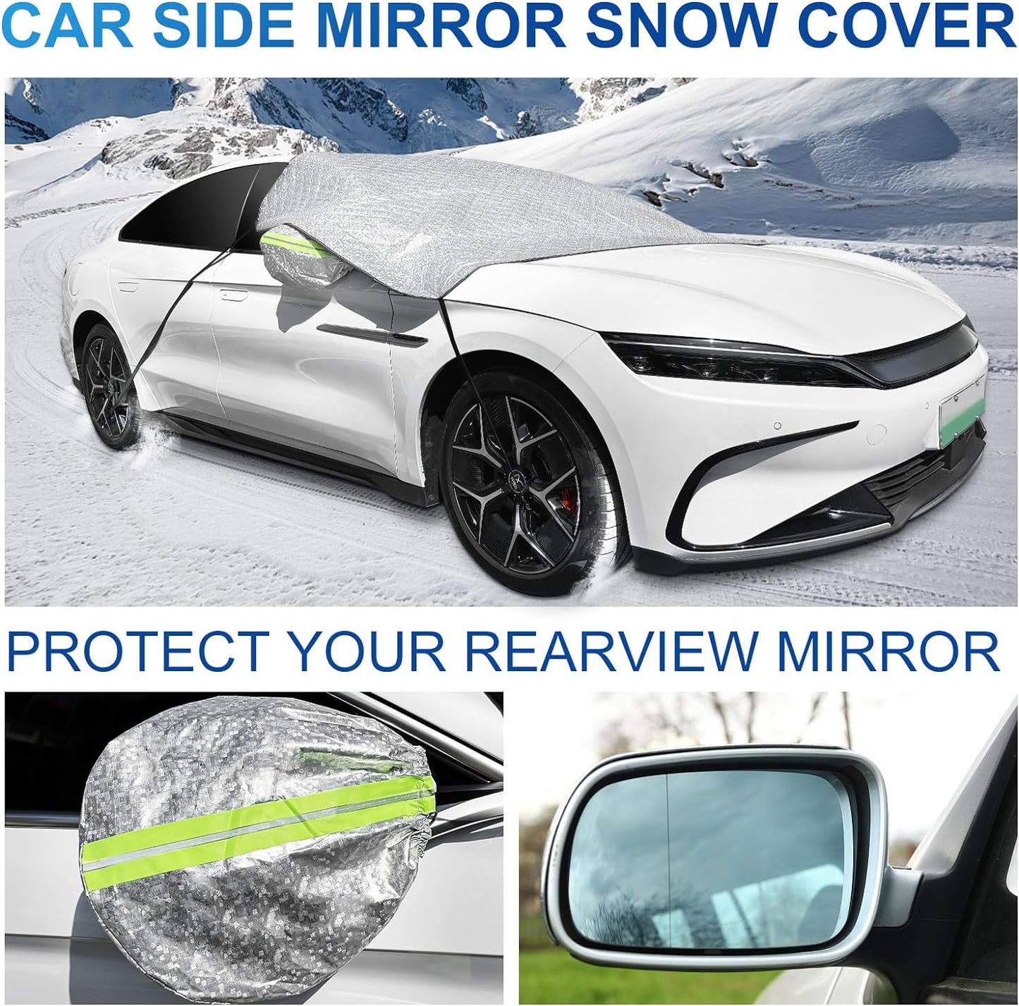 Defend Against Winter: 4-Layer Magnetic Windshield Snow Cover for Cars, Trucks & SUVs | Easy Install, 96x58 inches