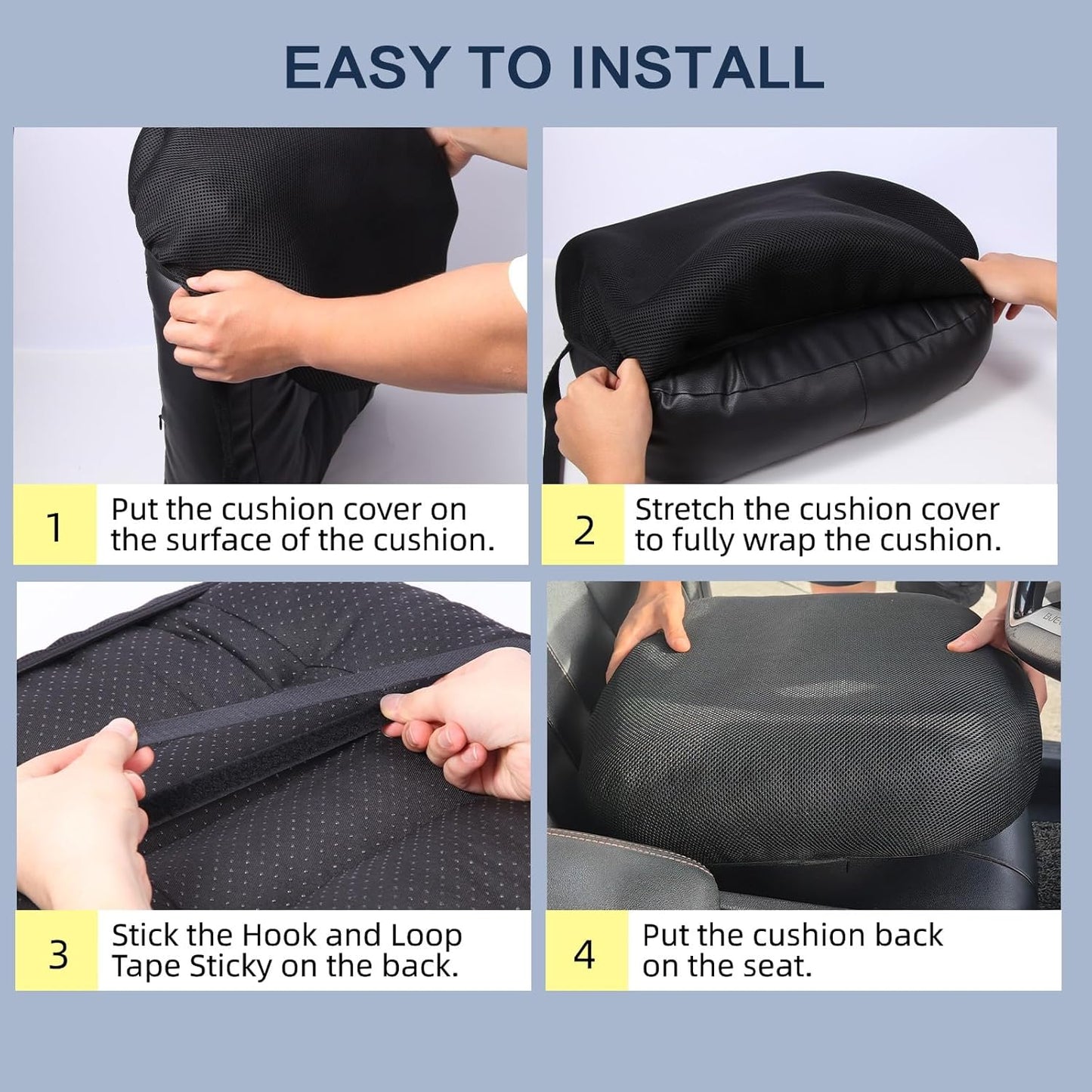 Stretch Car Seat and Office Chair Cushion Cover - Universal, Breathable & Protective