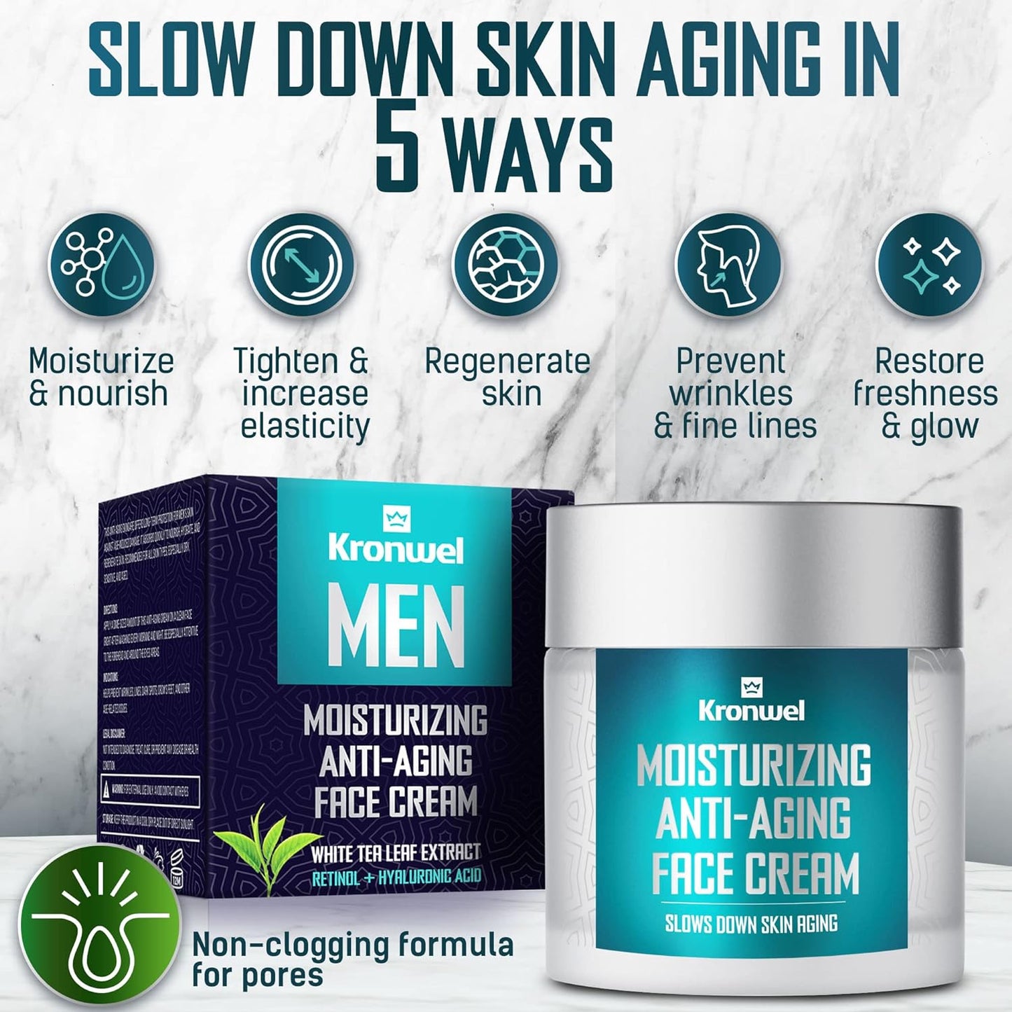 Maximize Skin Health: Organic Men's Face Moisturizer for Anti-Aging & Hydration - 4oz