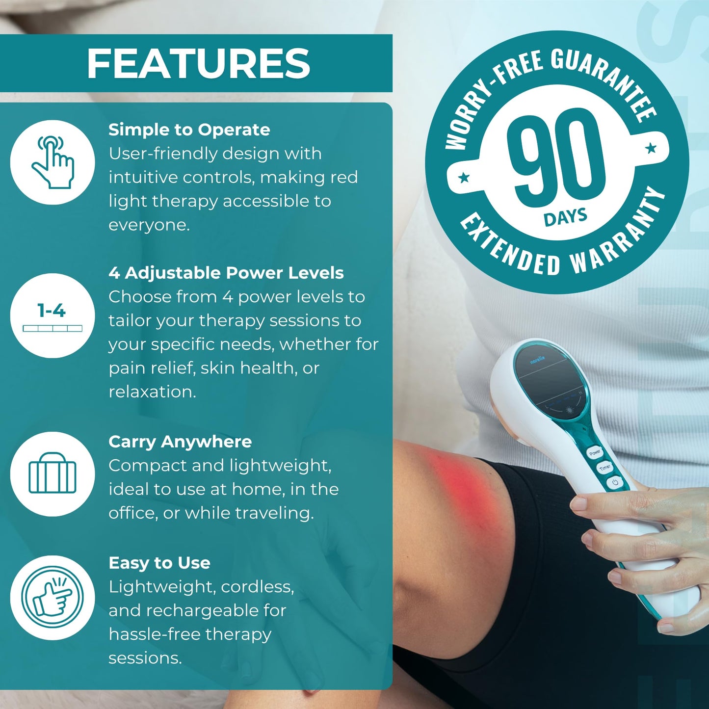 Cold Laser Therapy Wand with Stand & Conductive Gel, 650nm & 808nm Portable Red Light Therapy Device for Hands-Free Muscle and Joint Support