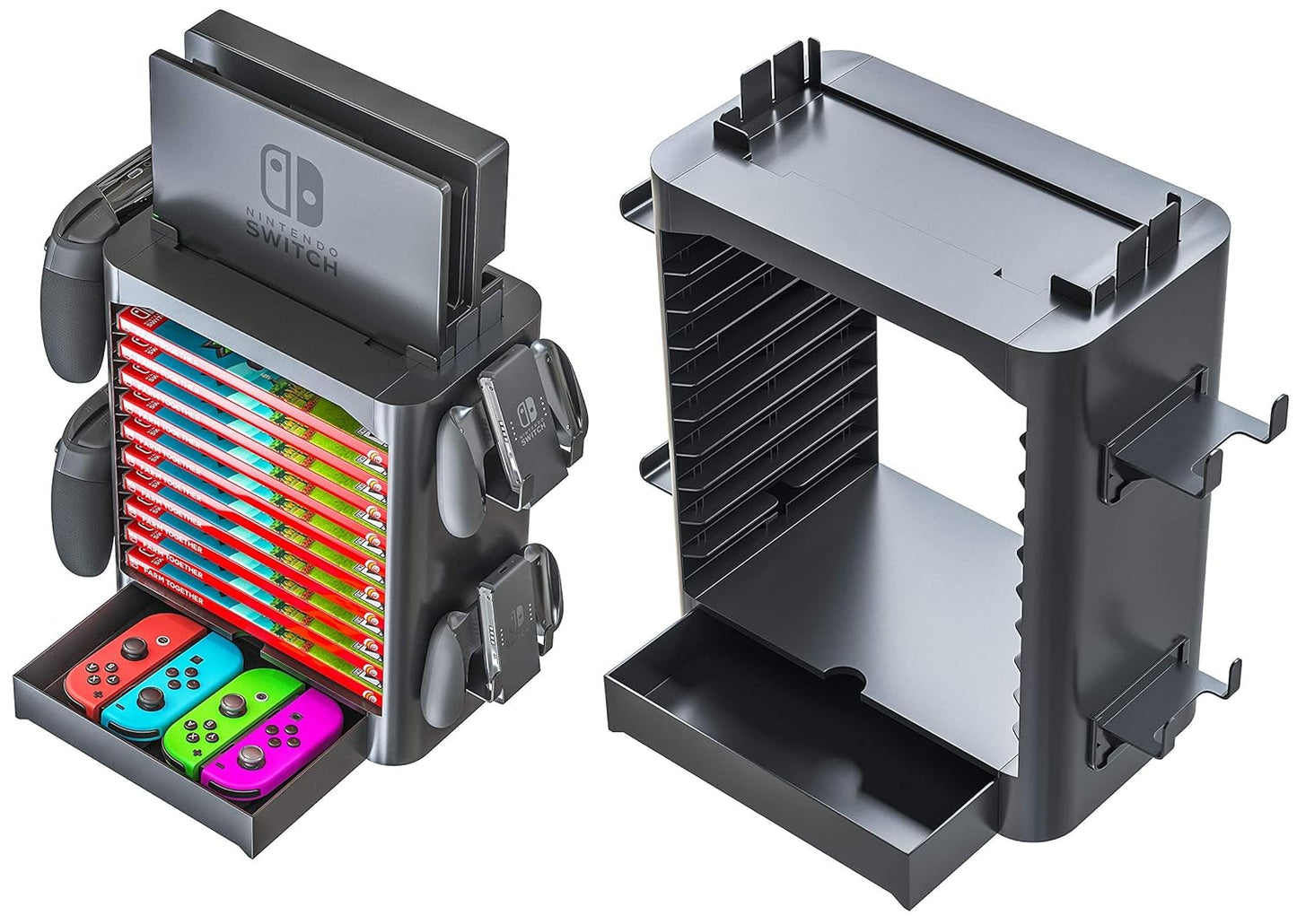 Nintendo Switch Game Storage Tower - Organize Games, Controllers & Accessories