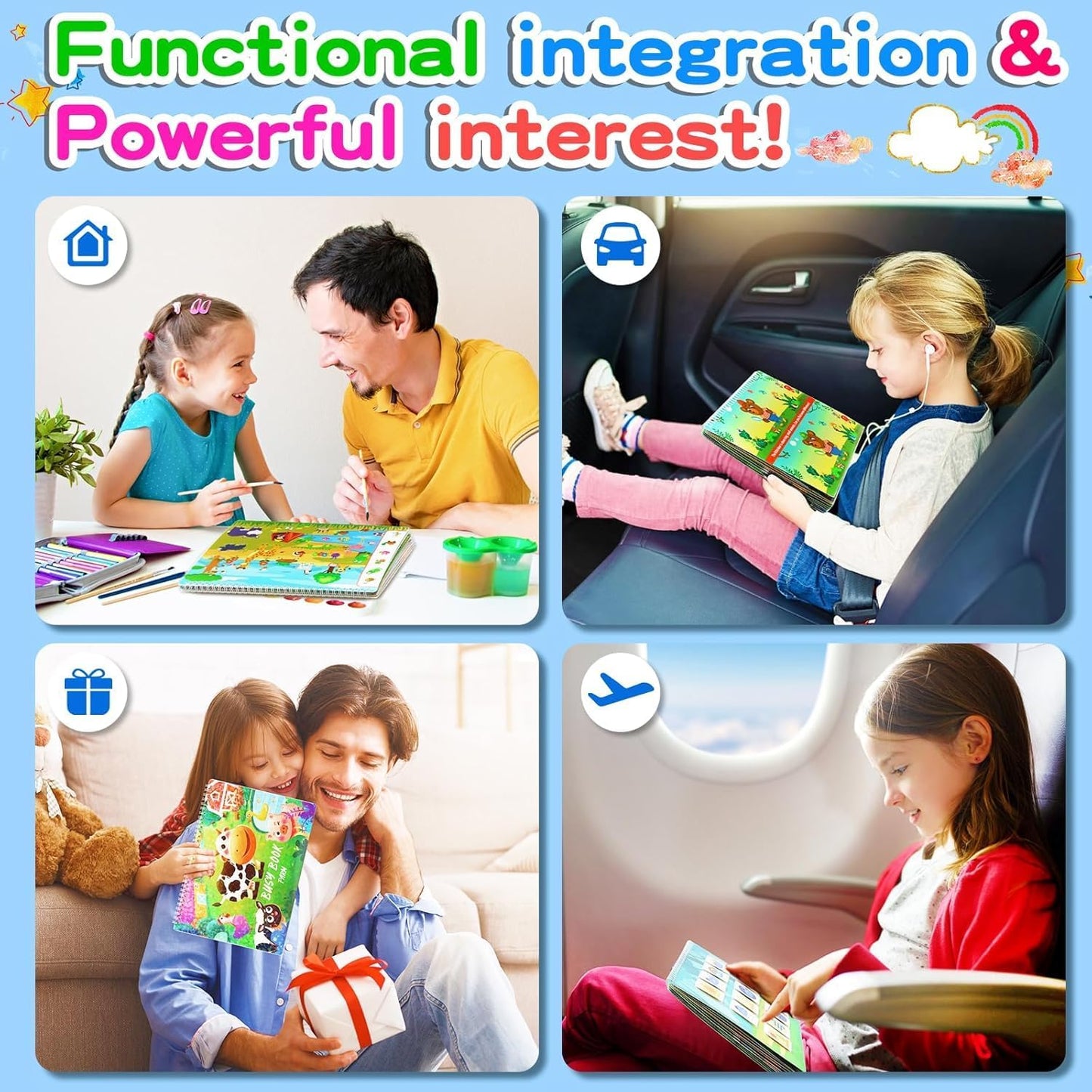 Engage Toddlers with 24 Theme Busy Book - Perfect for Pre-K Learning & Homeschool Activities