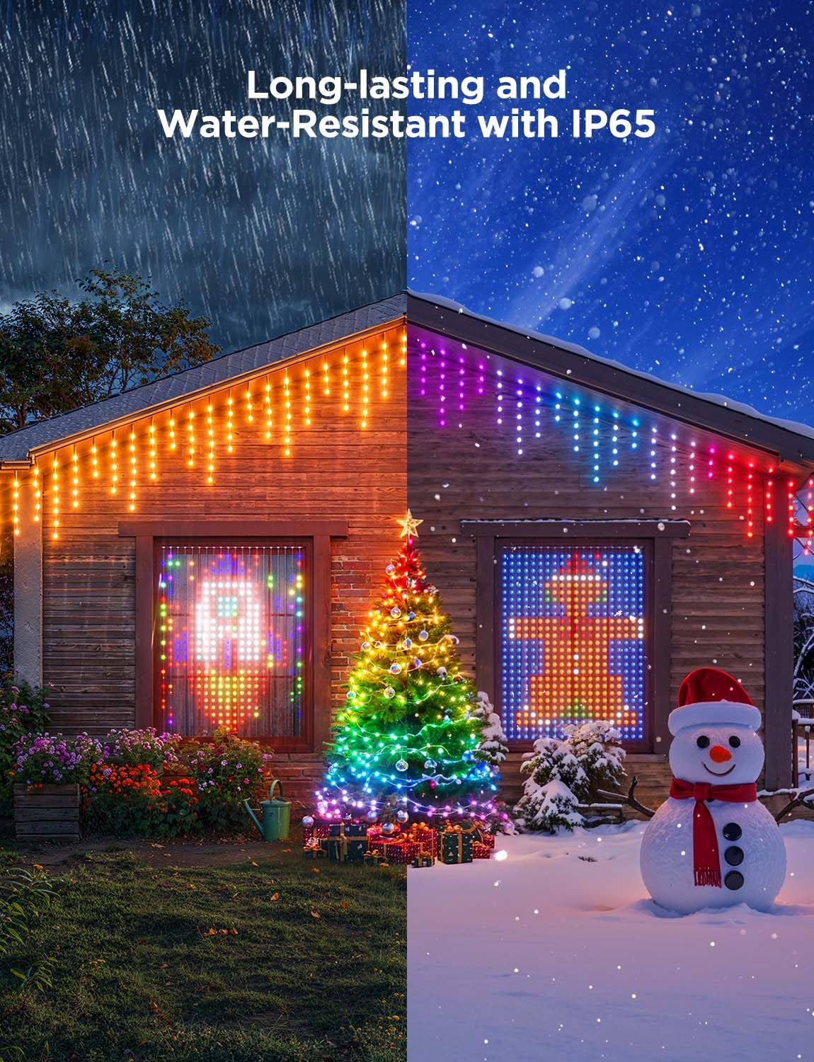 Govee Holly-Jolly Christmas Bundle - Smart RGBIC LED Curtain, String, and Icicle Lights