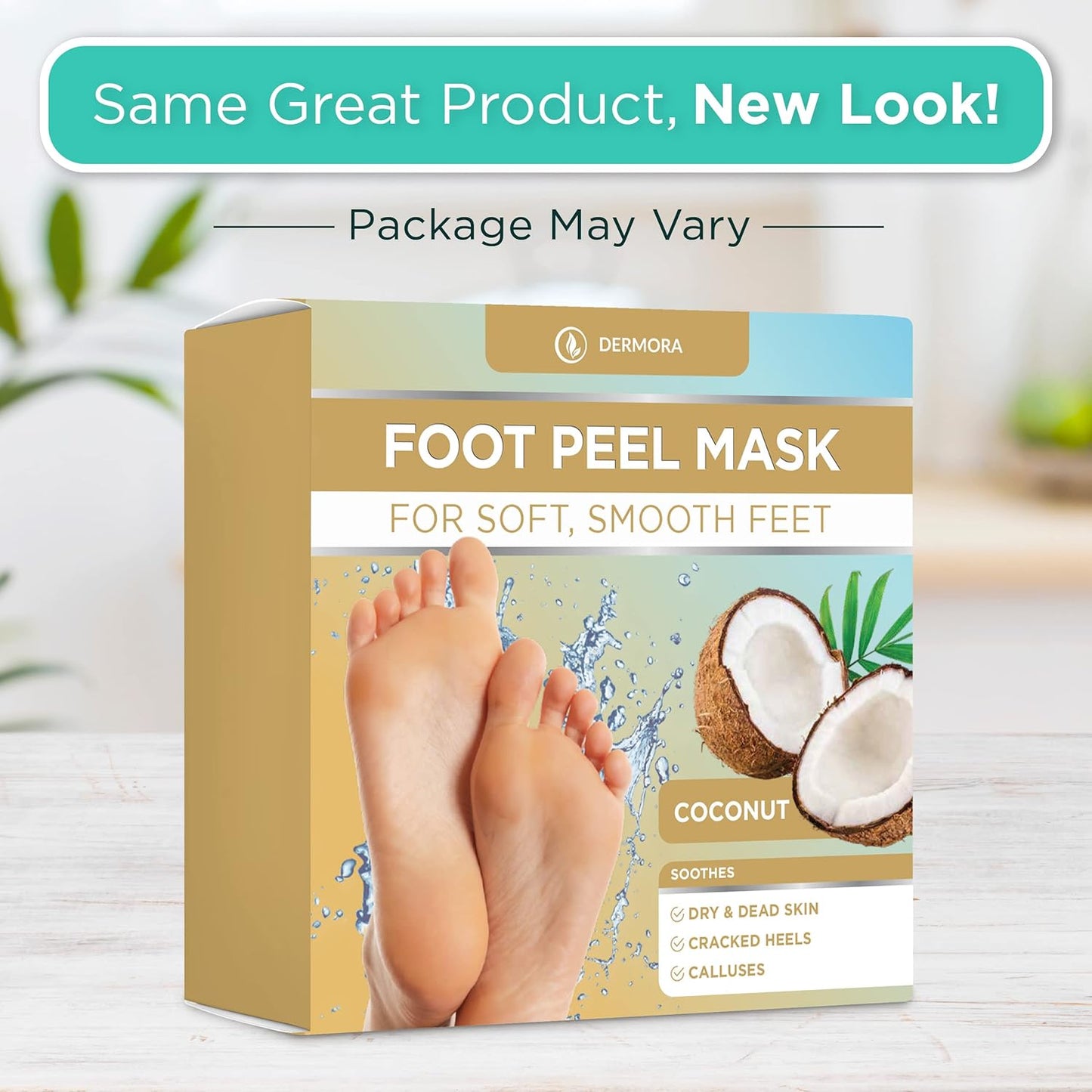 2 Pairs Coconut Foot Peel Mask - Smooth Soft Feet Natural Exfoliating Treatment