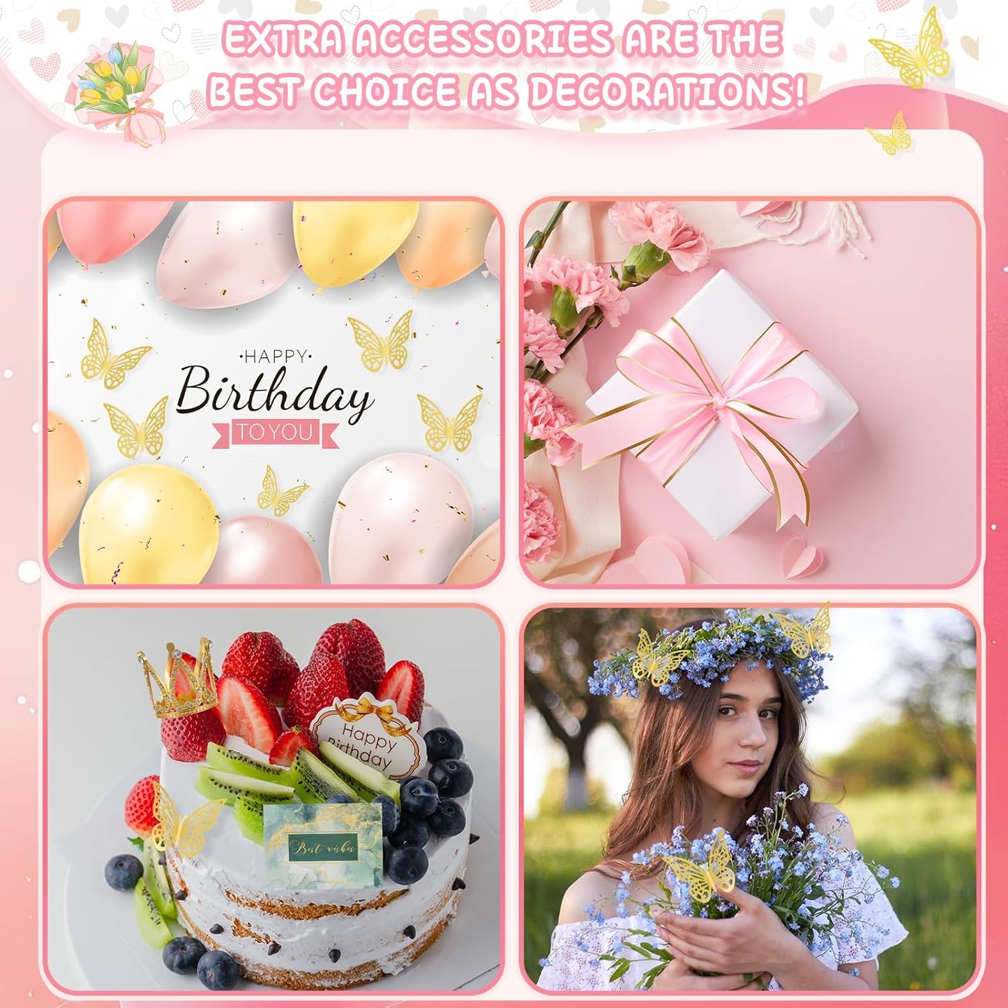 234-Piece DIY Flower Wrapping Kit: Waterproof Papers, Ribbons & 3D Butterflies