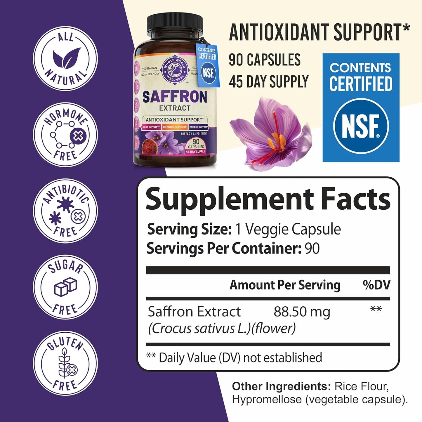 Boost Your Health with 100% Pure Saffron Extract: Supports Mood, Memory, Digestion, and Eye Health