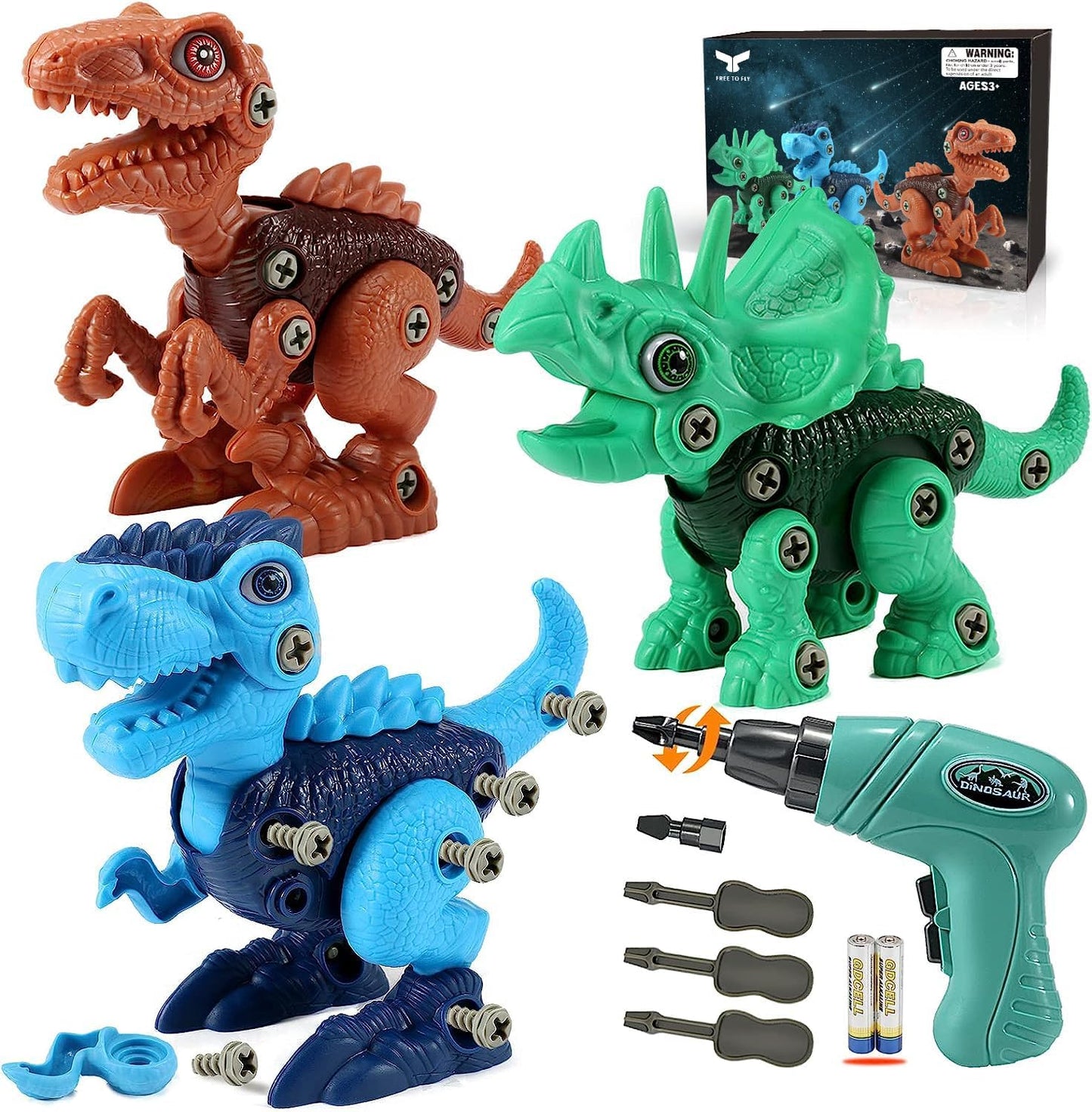Engaging STEM Dinosaur Toys for Kids 3-8 Years - Educational Building Sets with Electric Drill