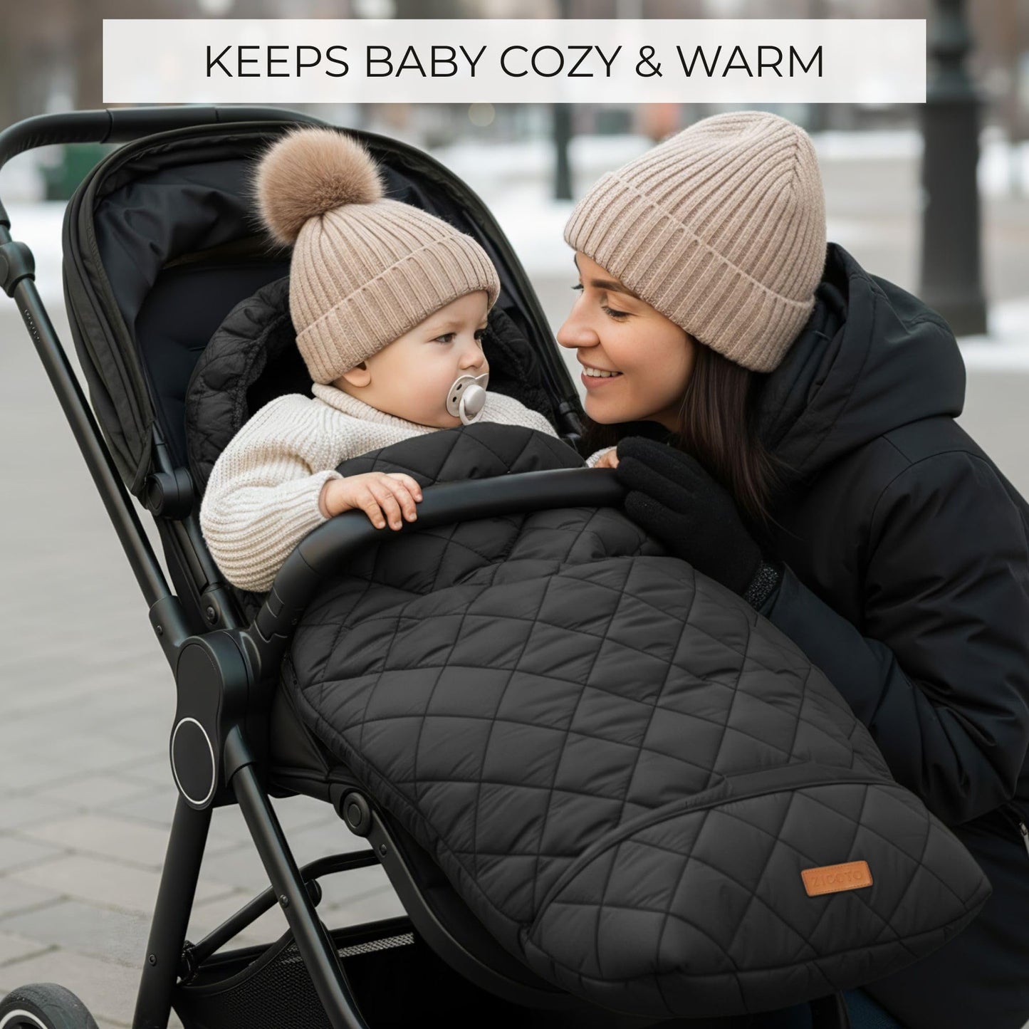 Waterproof Winter Stroller Cover and Baby Bunting Bag with Soft Fleece Lining - Universal Fit Footmuff for Rain, Wind, and Snow