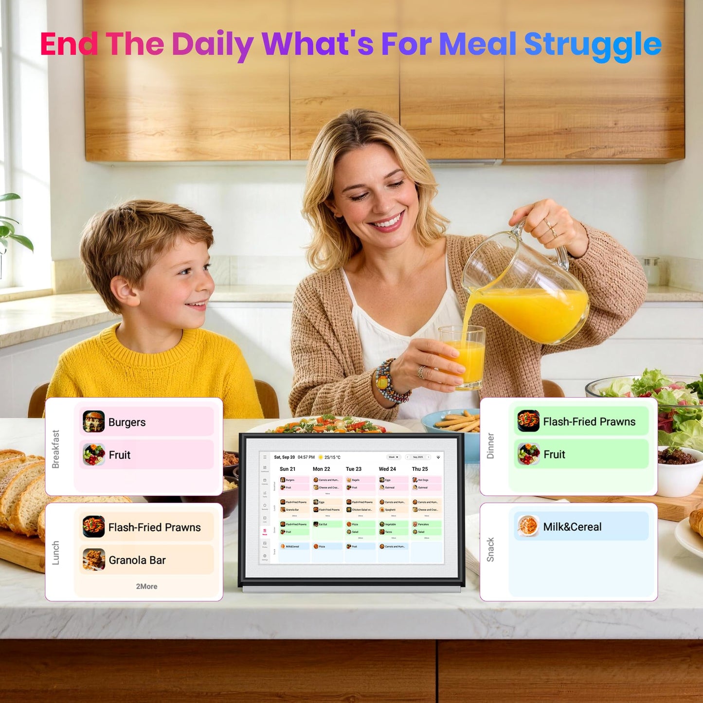 10.1″ Digital Calendar and Smart Touchscreen Interactive Display Organizer