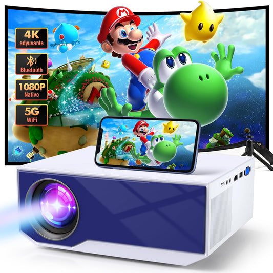 Mini Projector with WiFi and Bluetooth, Portable Full HD 1080P Wireless Home Cinema Projector