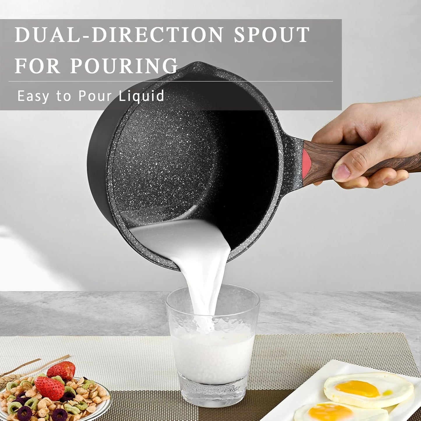 Nonstick 3QT Saucepan with Cool Handle & Lid - Perfect for Any Kitchen