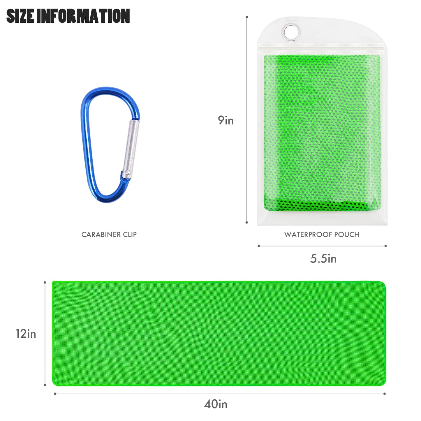 4-Pack Stay Cool with Multipurpose 40"x12" Microfiber Cooling Towels for All Outdoor Activities