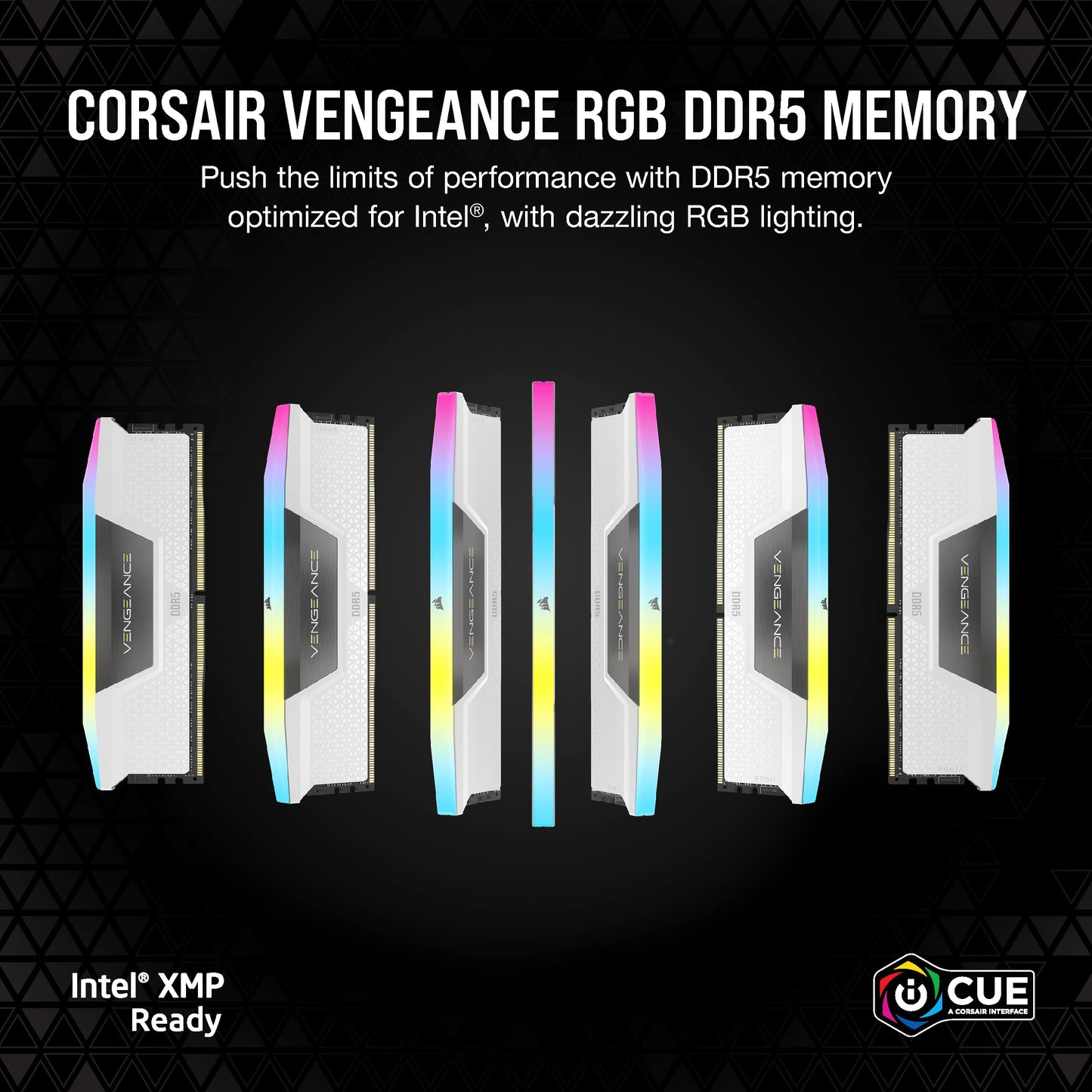 CORSAIR Vengeance RGB DDR5 RAM 32GB (2x16GB) 6000MHz CL36 Intel XMP 3.0 Desktop Memory - White (CMH32GX5M2E6000C36W)