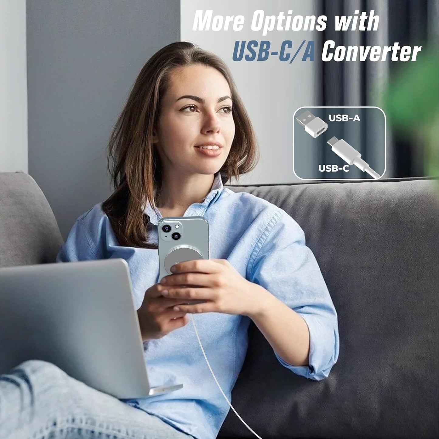 2-Pack 15W Magnetic Wireless Chargers – 32-Magnet Auto-Align, Fast Charge, Slim Design, Safety Temp Control & FOD – For 16/15/14/13/12 Series Magnetic Phones