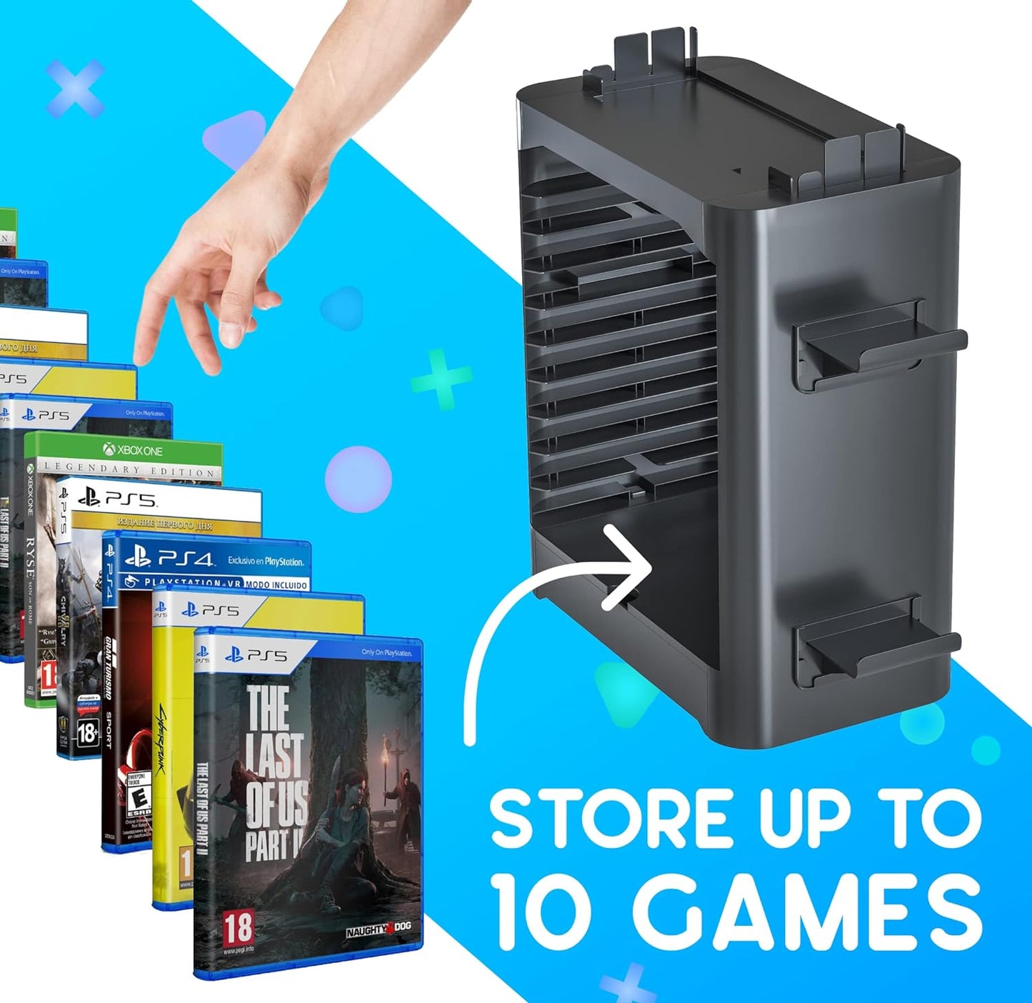Nintendo Switch Game Storage Tower - Organize Games, Controllers & Accessories