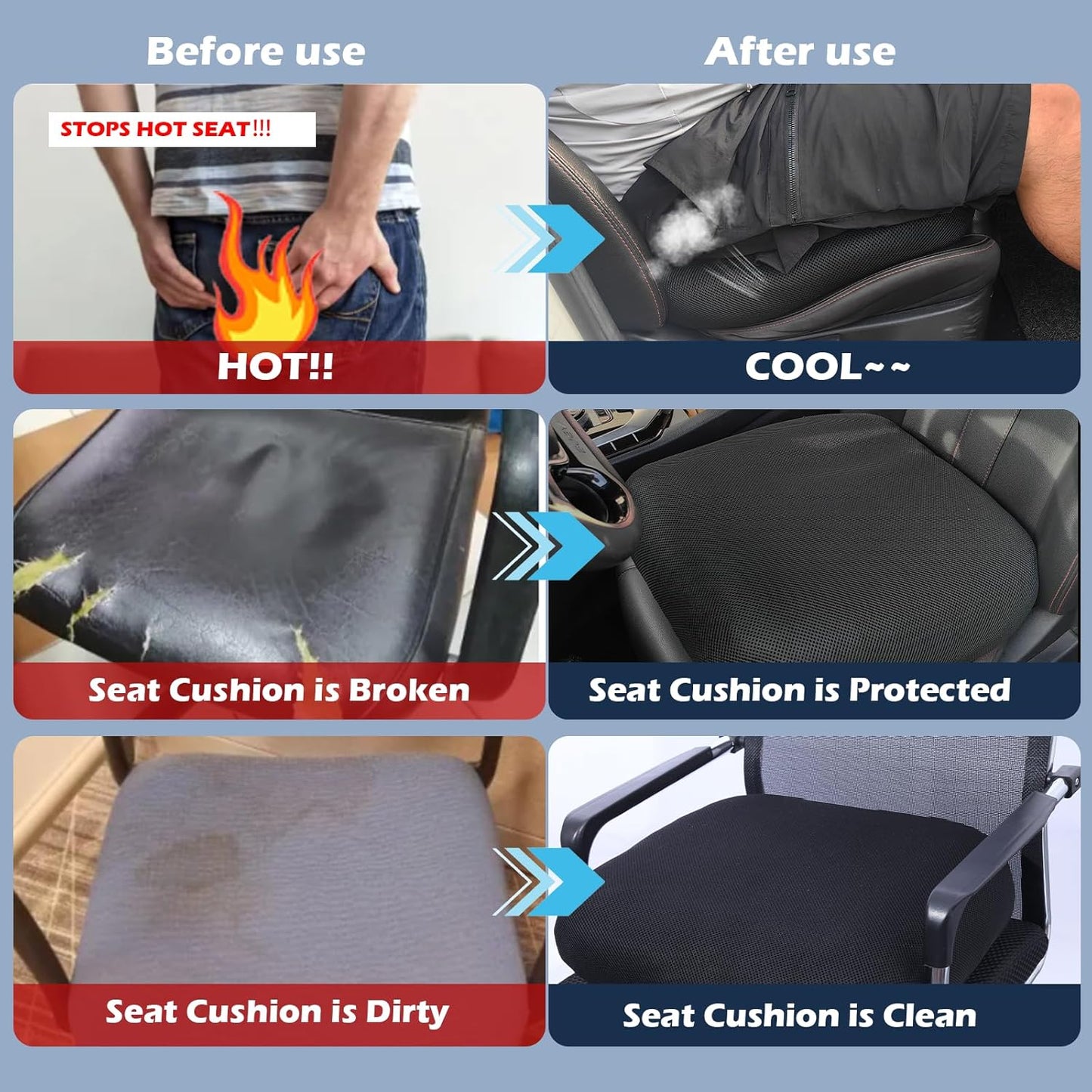 Stretch Car Seat and Office Chair Cushion Cover - Universal, Breathable & Protective