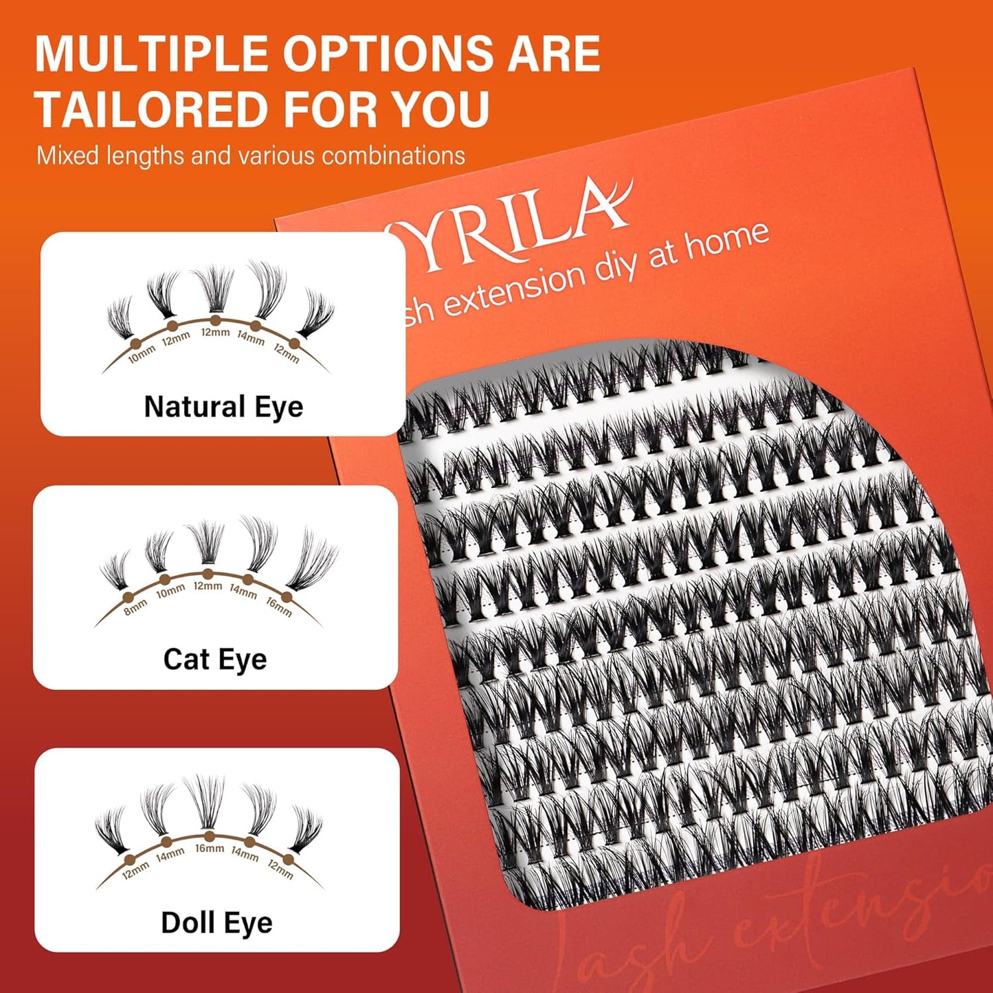 Achieve Salon-Quality DIY Lash Extensions at Home: Lash Cluster 240pcs, C Curl, 8-16mm