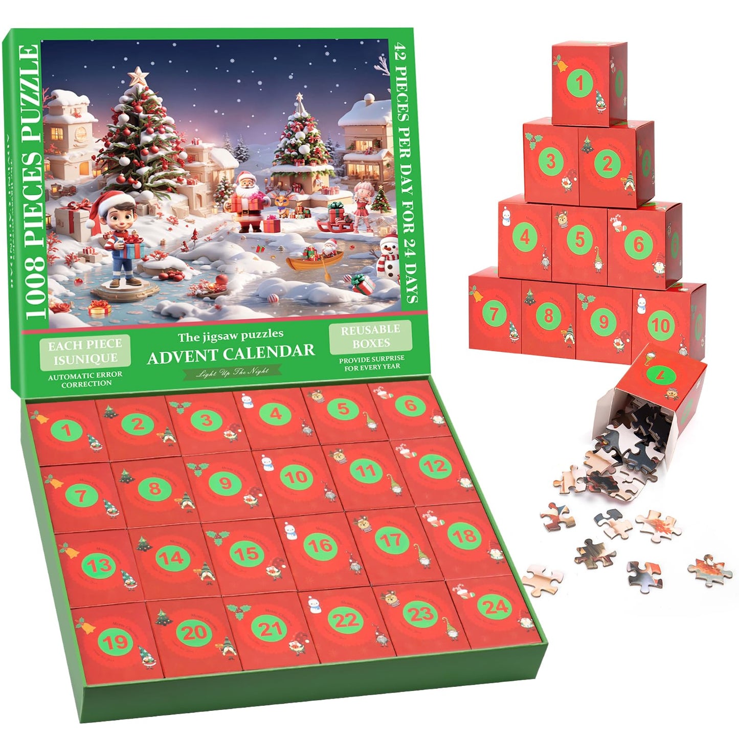 Christmas Advent Calendar Jigsaw Puzzle - Lake Scene - 1008 Pieces