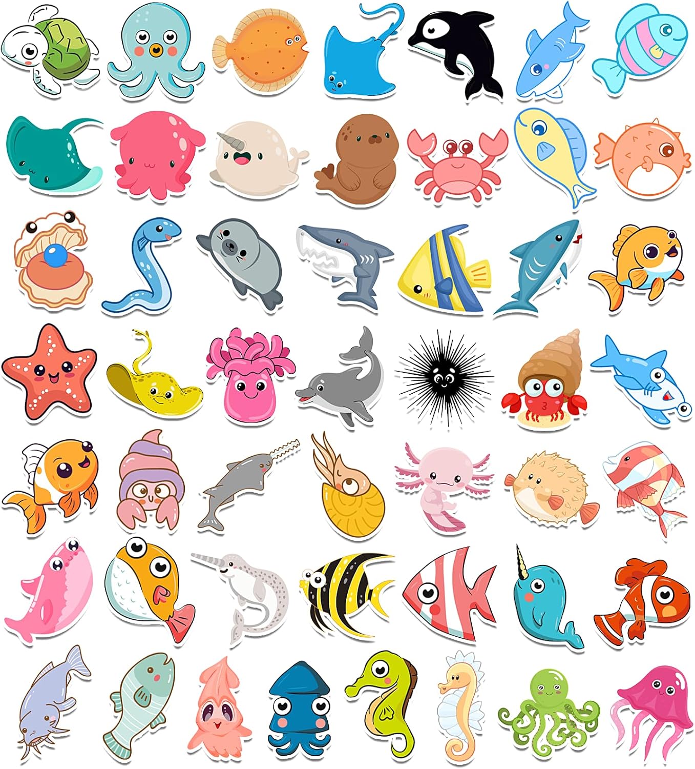 100 PCS Ocean-Themed Kids Stickers: Perfect for Water Bottles & Crafts, Ideal Gifts for Ages 3-12