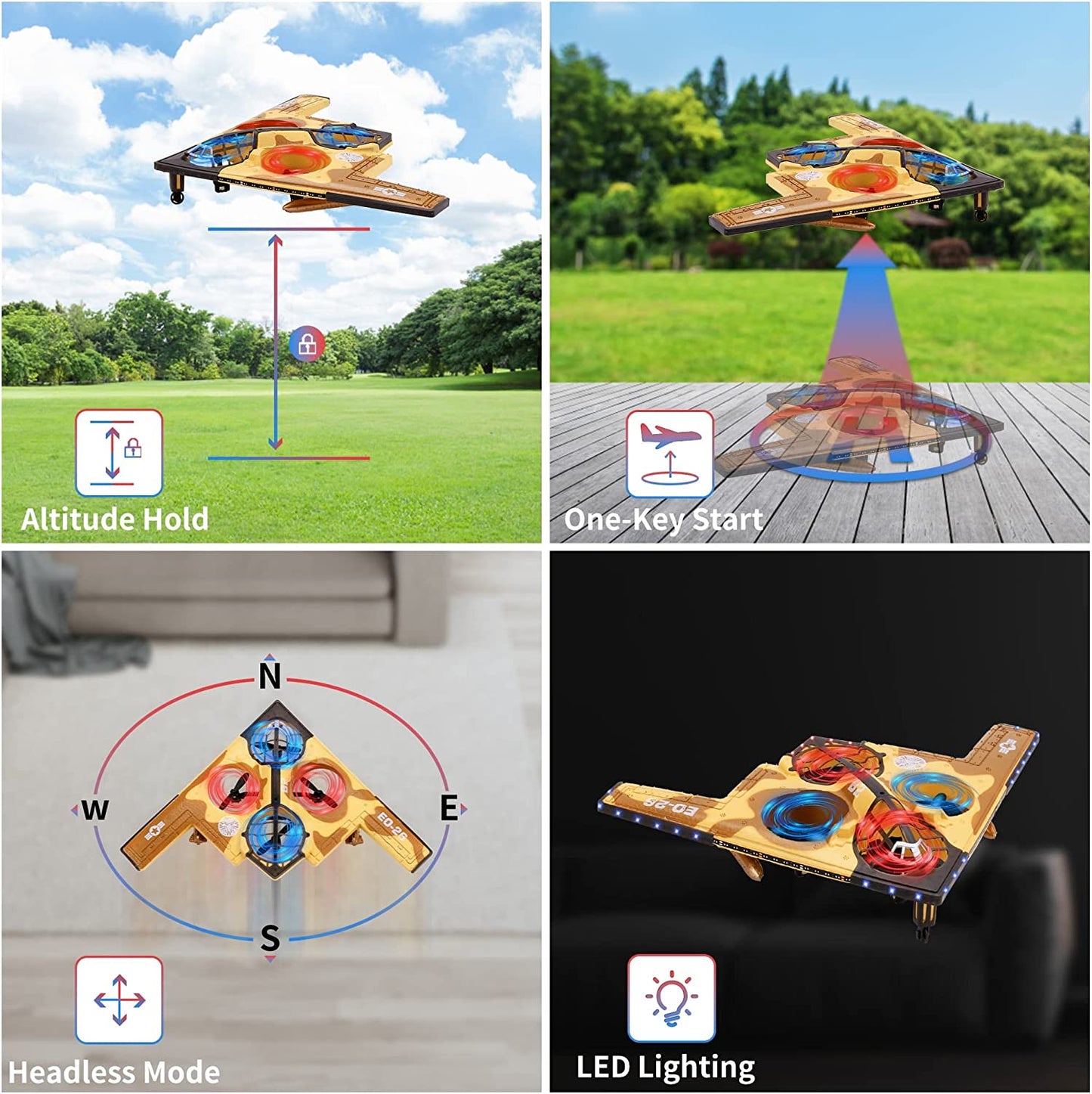 Beginner Remote Control Airplane for Kids 8-12, Cool LED-Lit RC Jet Plane, Stunt-Performing, Easy Maneuverability, Safe & High-Quality Material, Inspired by B2 Spirit Bomber - Perfect Gift for Young Flight Enthusiasts