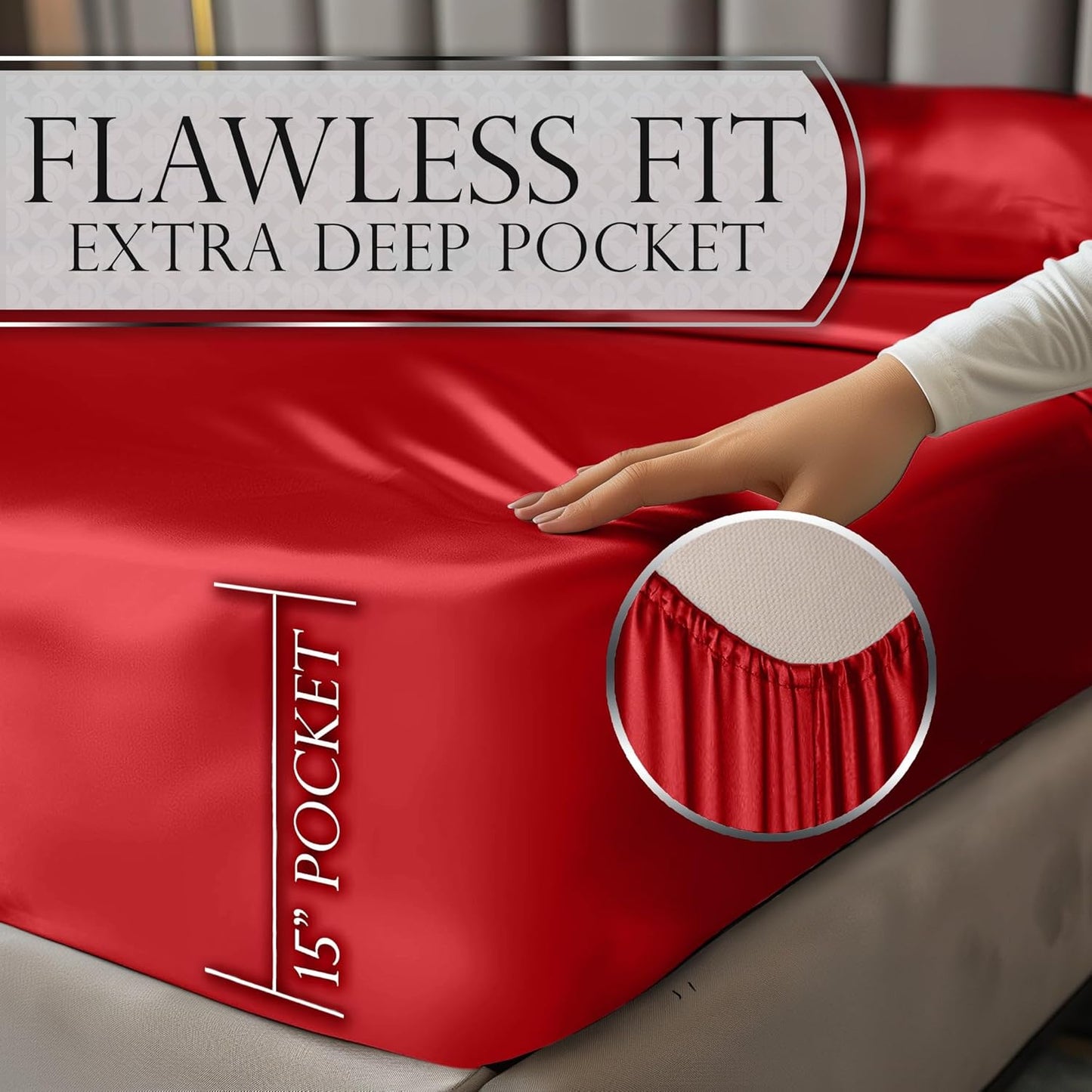 Luxurious Twin Satin Sheet Set 3 Pcs, Deep Pocket - Perfect for a Comfortable Sleep