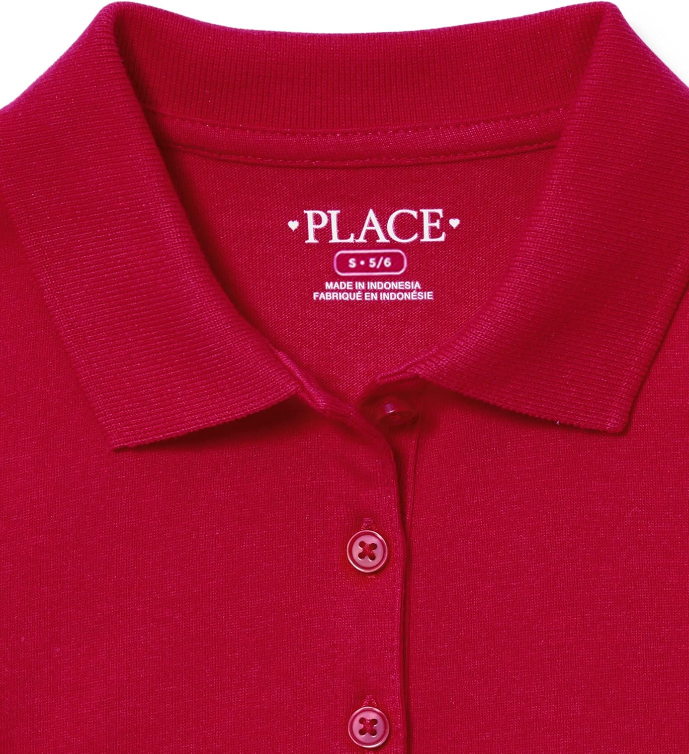 Girls 5-Pack Short Sleeve Piqué Polos – Ruby – Flat-Knit Collar, Button-Front Placket, Side Vents – Size Medium, Machine Washable