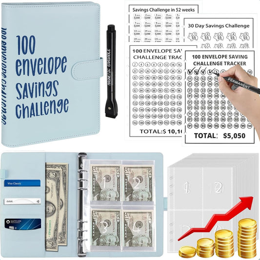 Achieve Your Savings Goals: 100 Envelope Money Savings Challenge Book - Organize & Track Finances, Save Up to $10,100