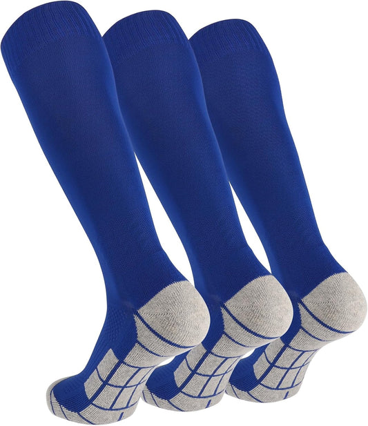 Premium Size S Royal Blue Youth Sports Socks - Royal Blue, Cushioned, Knee High - Ideal for Soccer & More