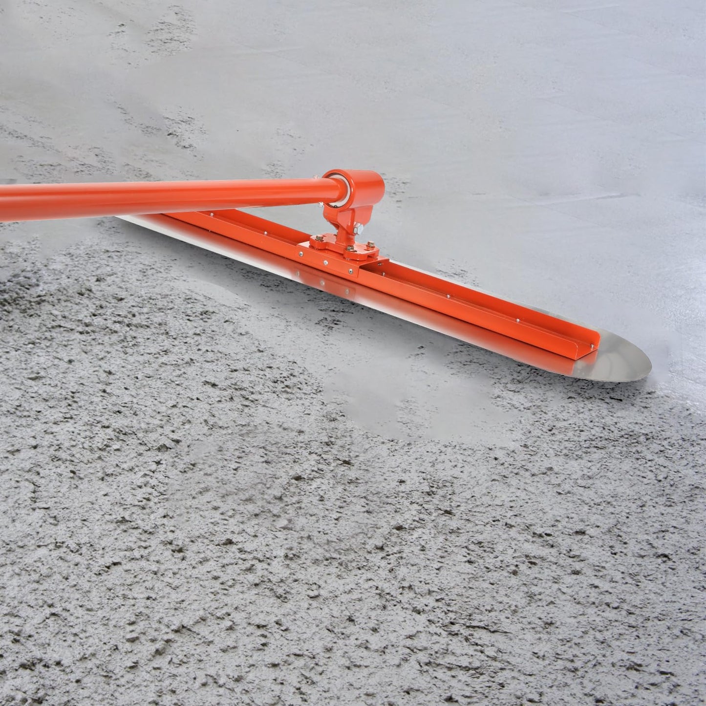 Bull Float Concrete Finishing Tool Kit - 48" x 12" Stainless Steel Trowel with 181" (459.7 cm) Adjustable Extension Handle and Heavy Duty Aluminum Rods