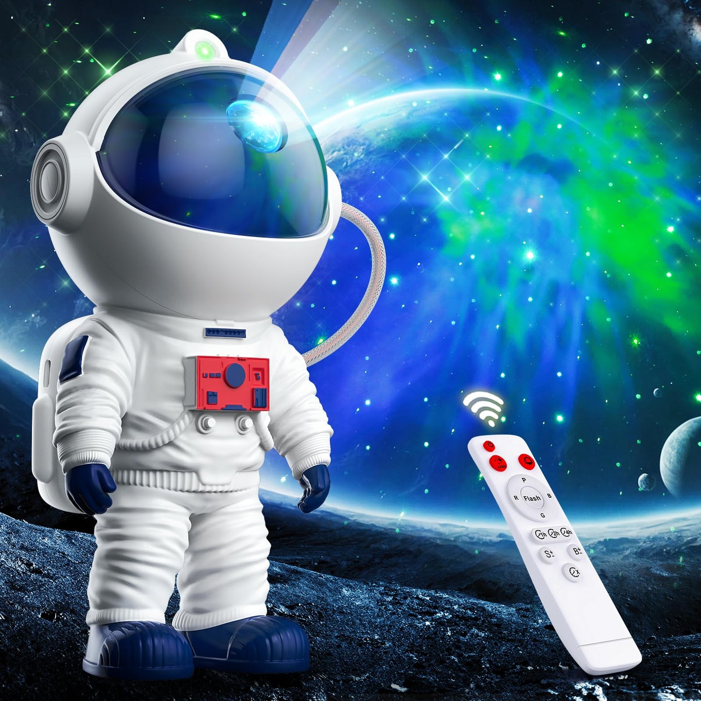 Astronaut Galaxy Star Projector - Nebula LED Night Light with Timer & Remote
