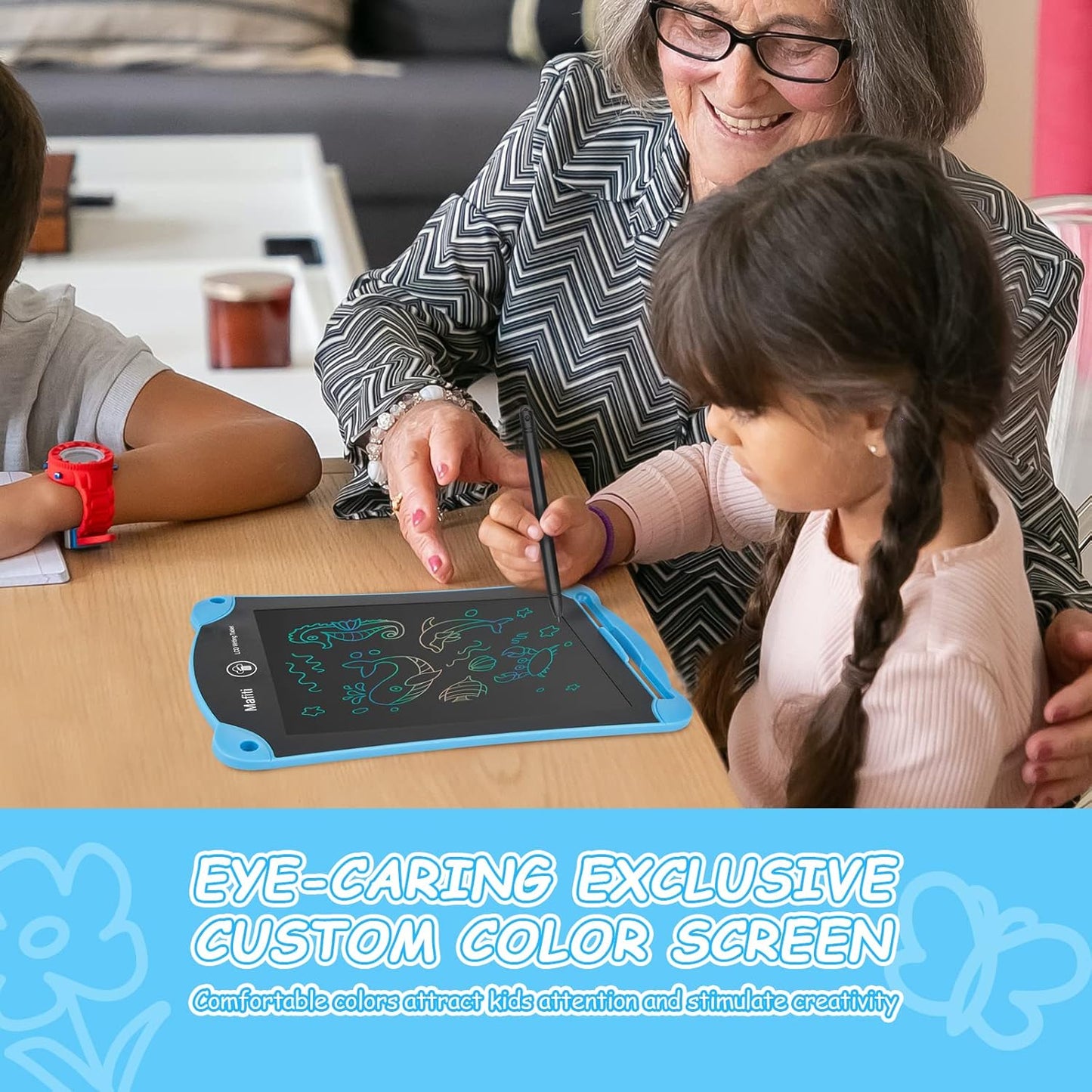 Colorful 8.5 Inch LCD Writing Tablet for Kids - Electronic Doodle Drawing Board, Blue