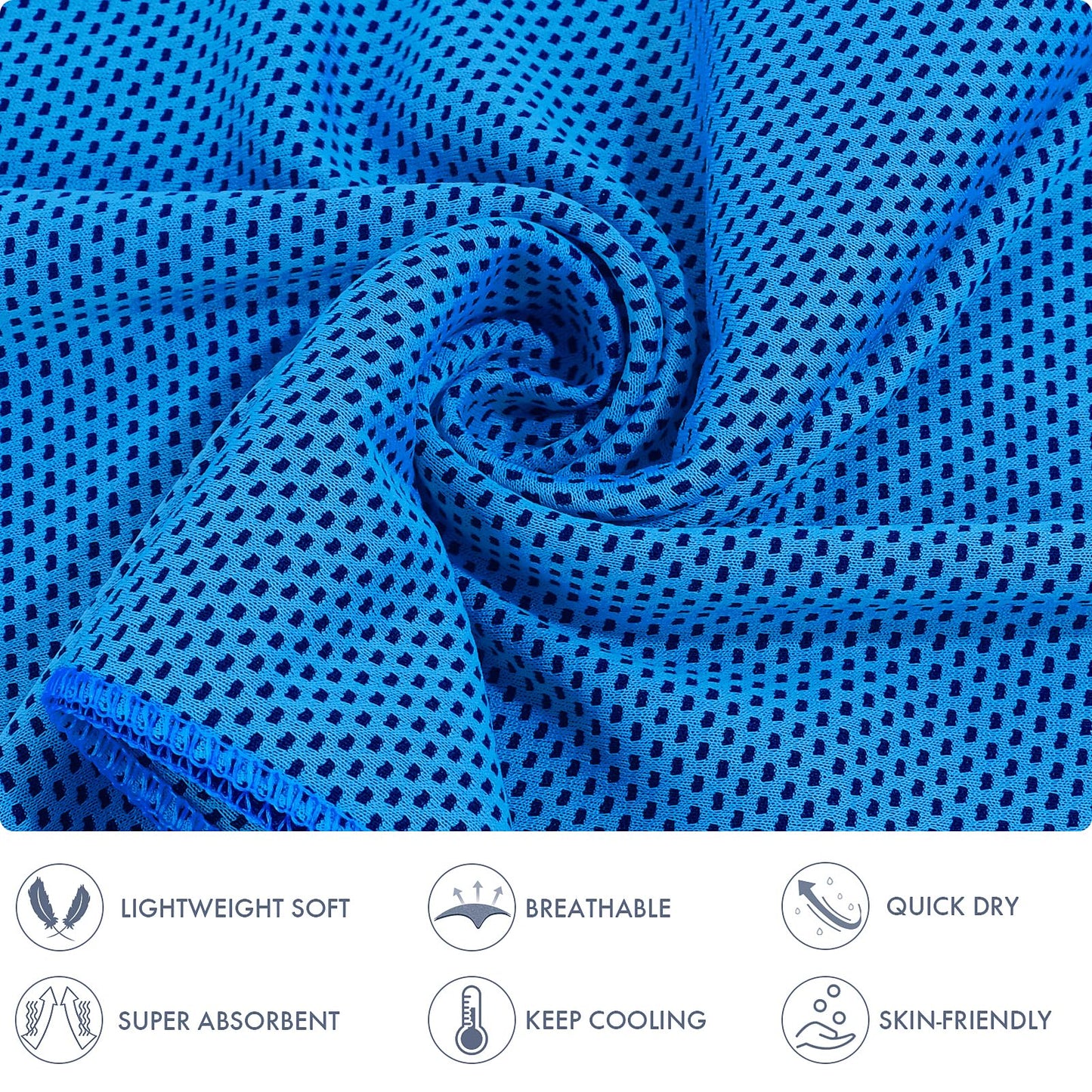 4-Pack Stay Cool with Multipurpose 40"x12" Microfiber Cooling Towels for All Outdoor Activities