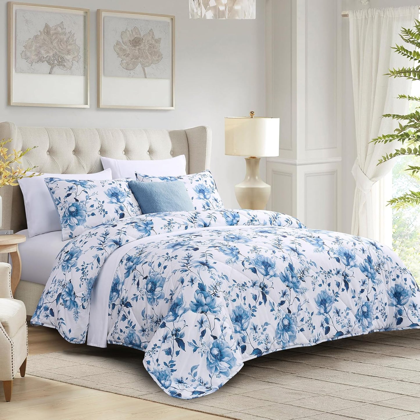 Queen Size Down Alternative Comforter Set: Warm, Hypoallergenic & Machine Washable