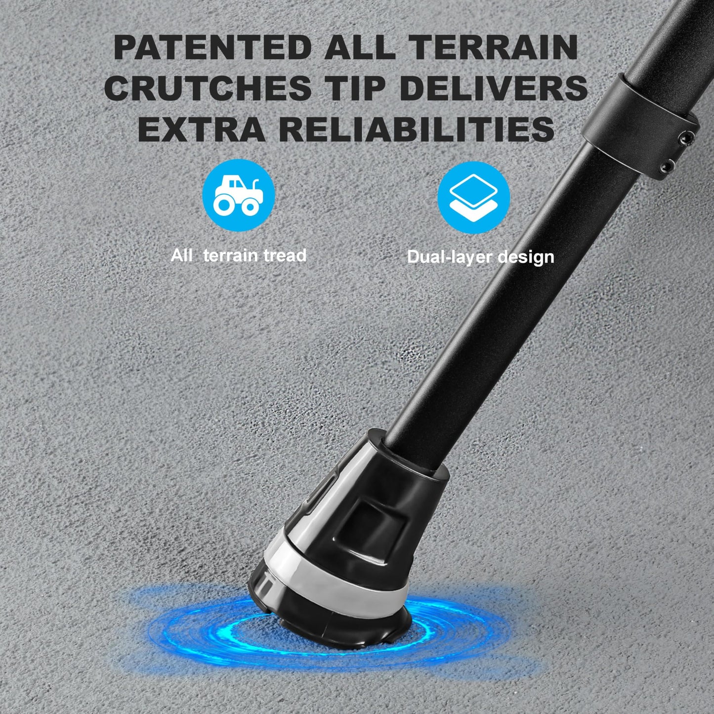 Ergonomic Foldable Forearm Crutches - Adjustable Height Walking Aid for Adults