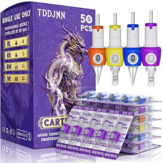 50-Piece #10 Bugpin Tattoo Cartridge Needles Mixed Round Liner 3RL 5RL 7RL 9RL 11RL