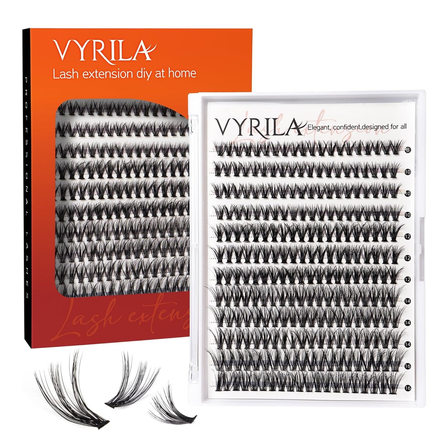 Achieve Salon-Quality DIY Lash Extensions at Home: Lash Cluster 240pcs, C Curl, 8-16mm