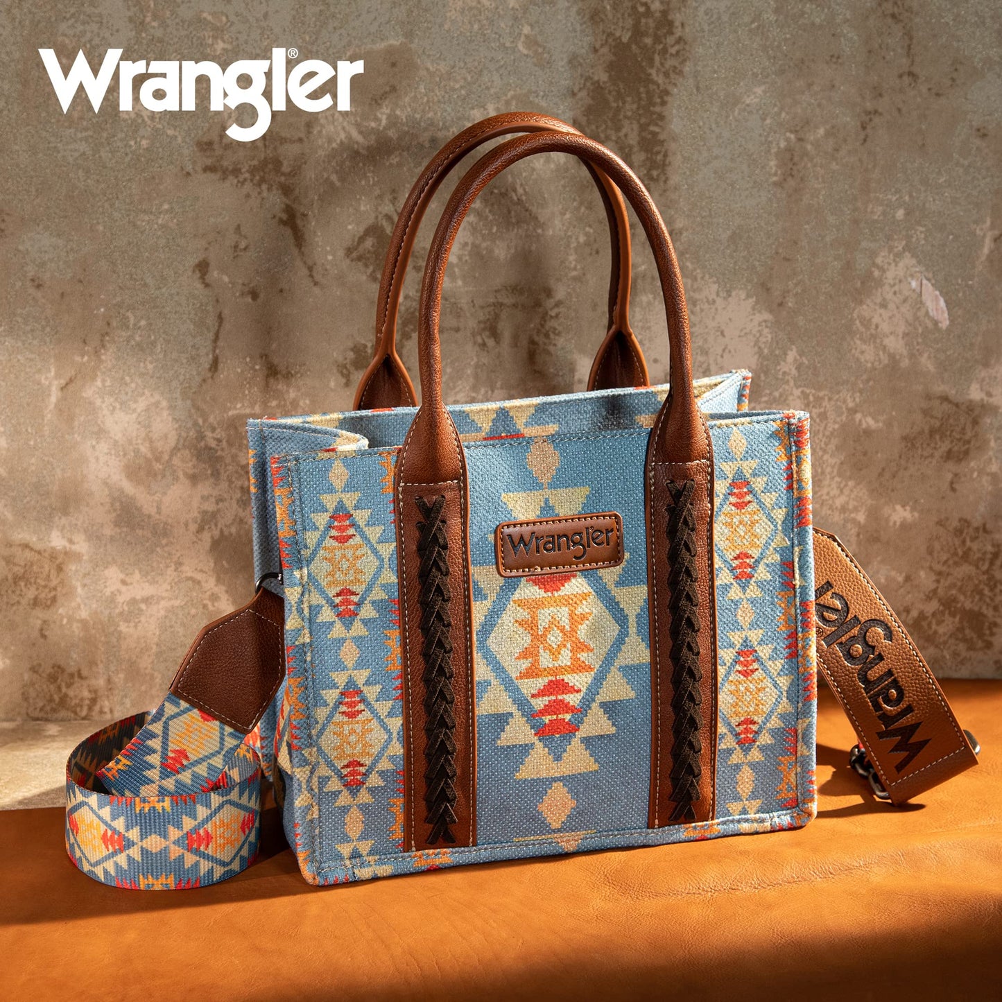 Wrangler Purses and Handbags for Women Boho Aztec Tote Bag Hobo Shoulder Top Handle Handbags with Wide Guitar Strap Fall Collection Birthday Gift WG2202-MIXWCF