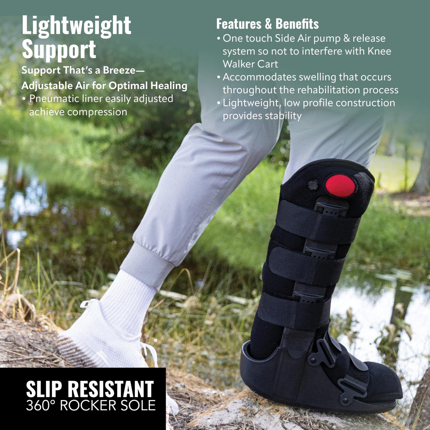 Tall Side Pump Fracture Boot - Large Medical Grade Walking Boot for Injury Recovery