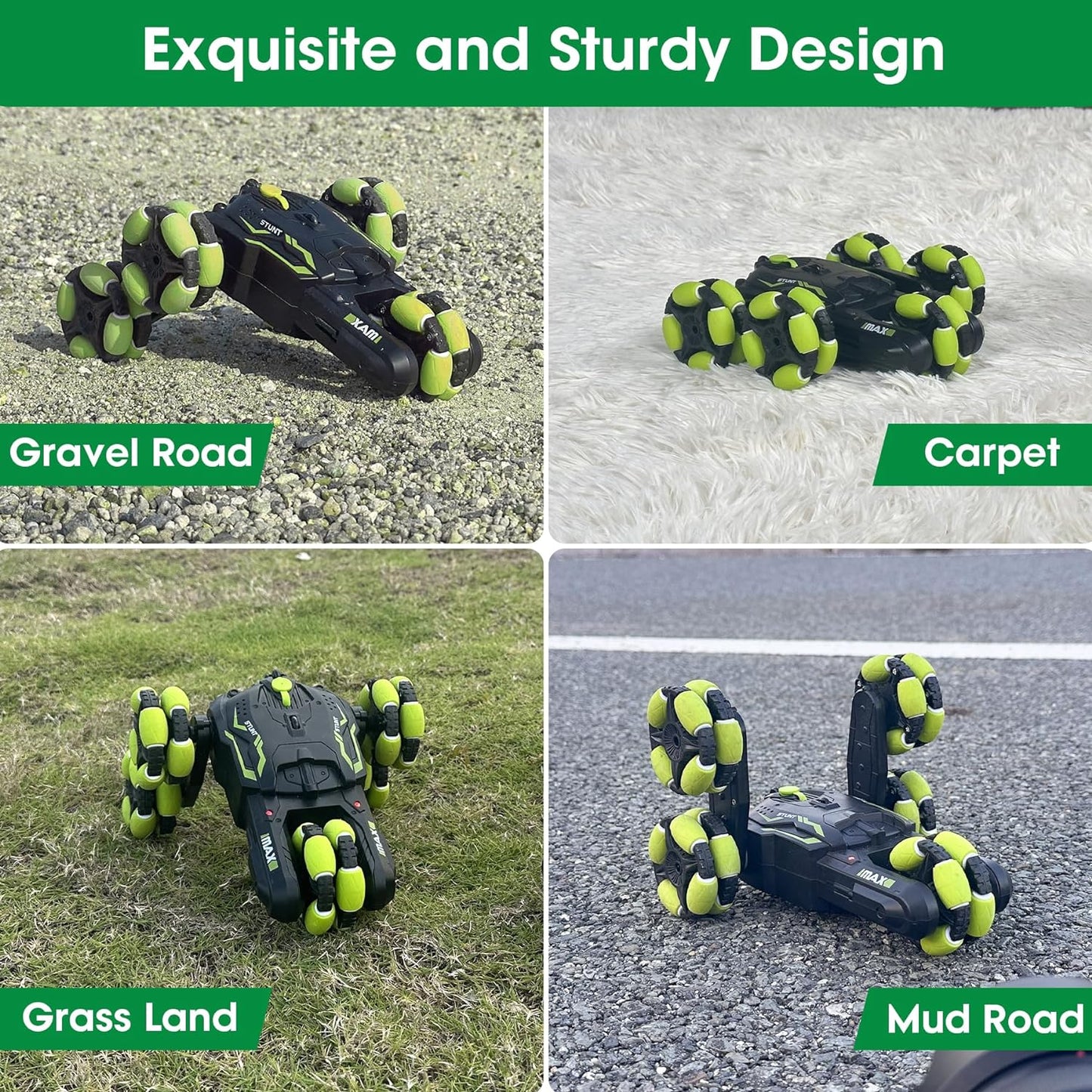 Ultimate 5WD RC Stunt Car with 360 Rotating, Double Sided Flip & Deformation - Perfect for All Terrains!
