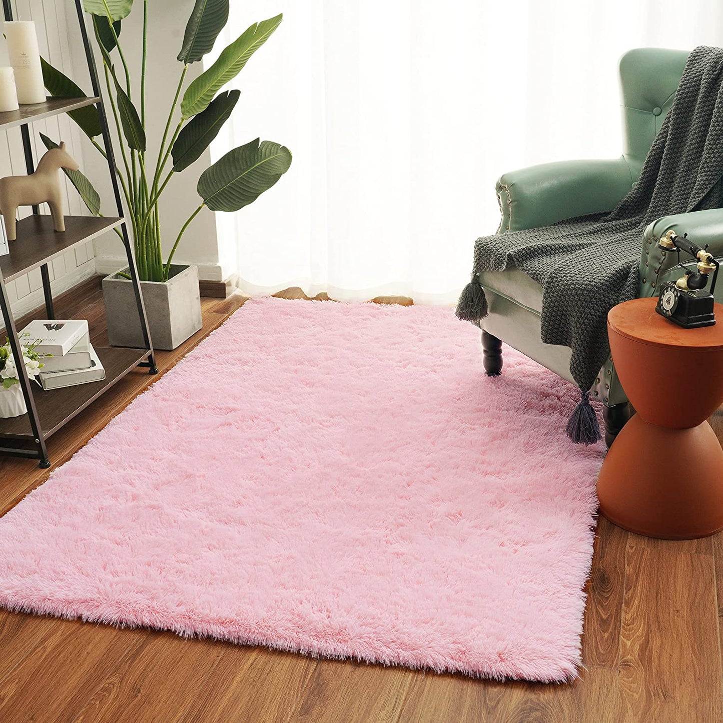 3x5 Feet Pink Soft Plush Shaggy Area Rug