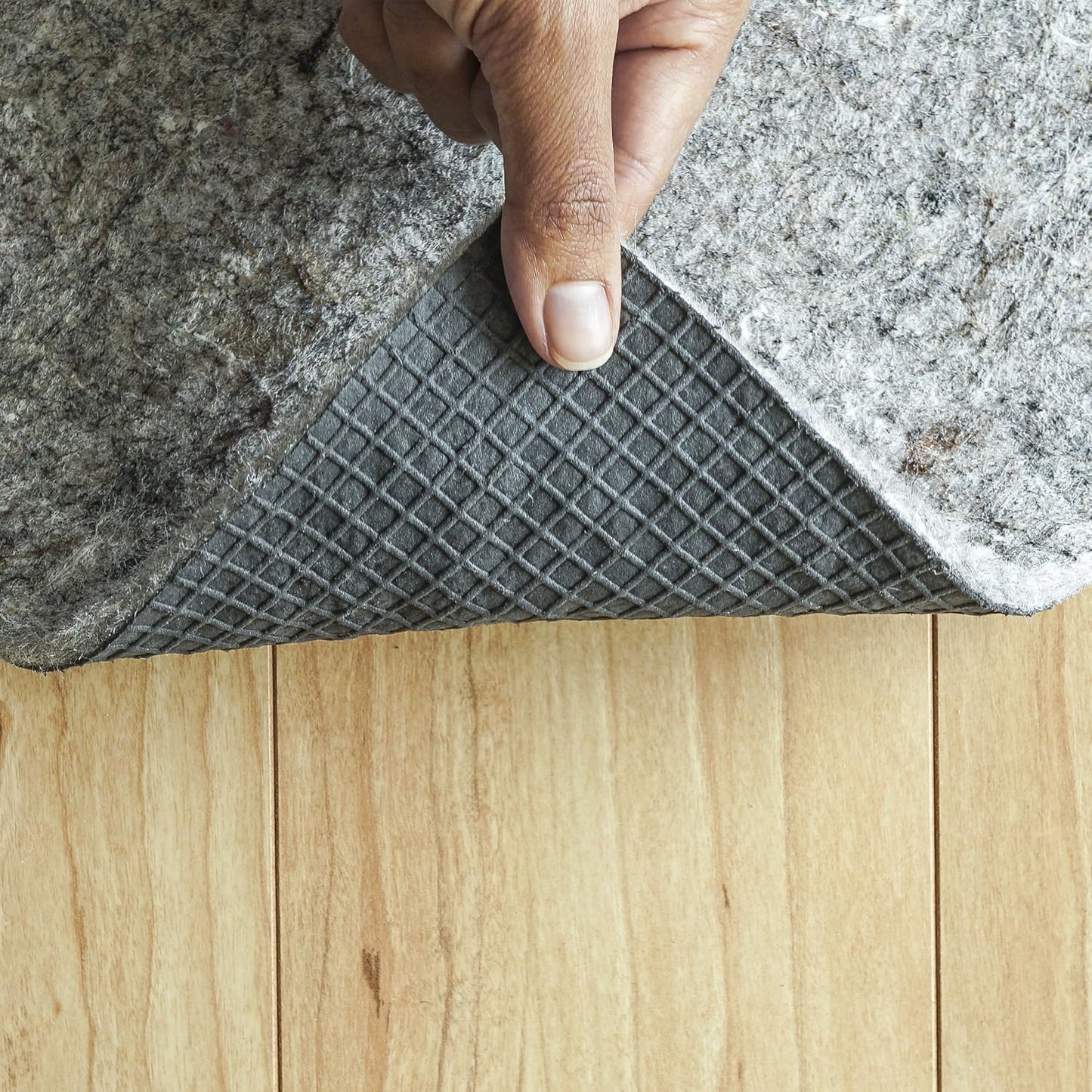 Non-Slip Rug Pad 2'x5' - 1/4" Thick Felt + Rubber for Hardwood Floors