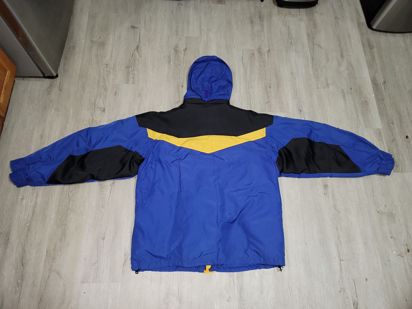 *PREOWNED* Columbia Boulder Ridge 3-in-1 Ski Jacket Men's Large Japan LL Detachable Hood Zip-Out Fleece Liner Blue Black Yellow