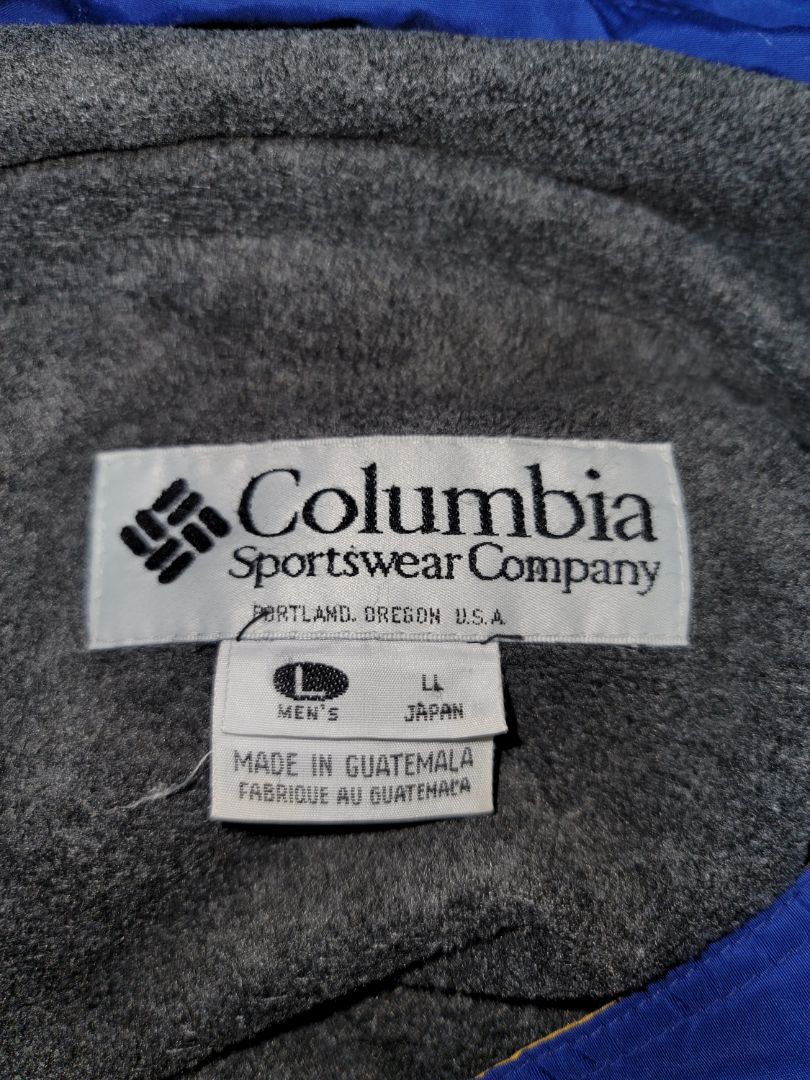 *PREOWNED* Columbia Boulder Ridge 3-in-1 Ski Jacket Men's Large Japan LL Detachable Hood Zip-Out Fleece Liner Blue Black Yellow